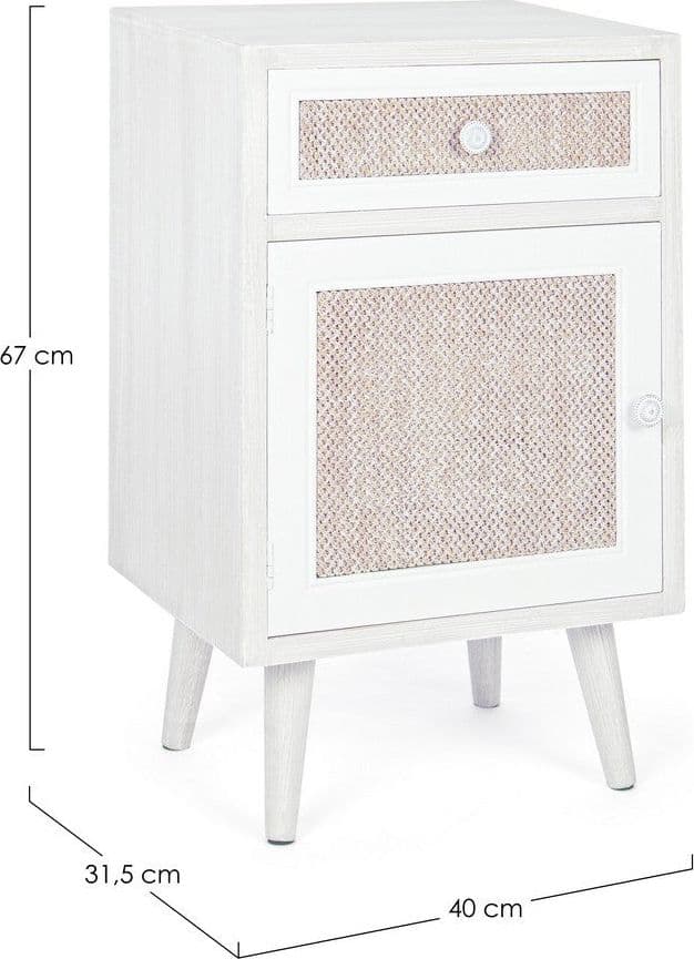 Comodino "Montiel" per camera, struttura in Mdf, Pomelli In Metallo in Comodini Decor Space - Altamura, commercioVirtuoso.it