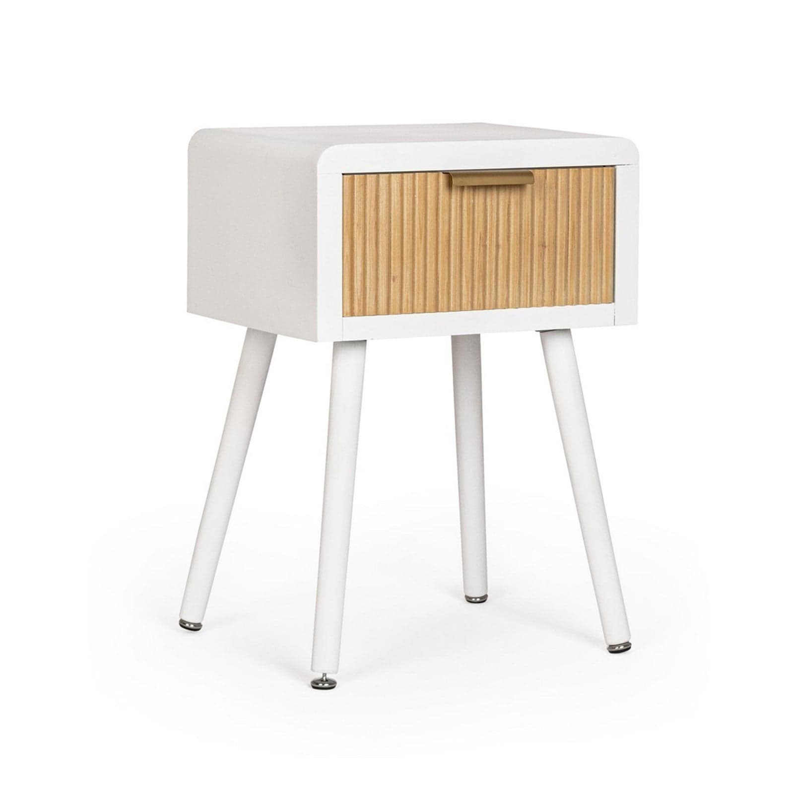 Comodino "Charley" per camera, Struttura In Mdf, Piano E Schienale In Mdf