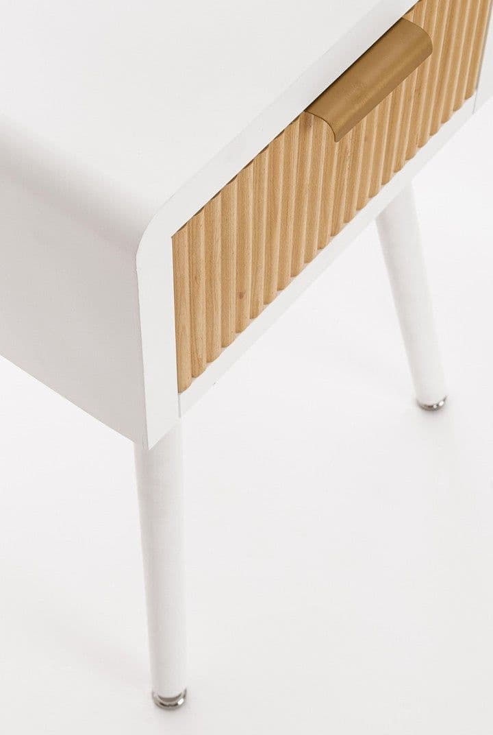 Comodino "Charley" per camera, Struttura In Mdf, Piano E Schienale In Mdf in Comodini Decor Space - Altamura, commercioVirtuoso.it