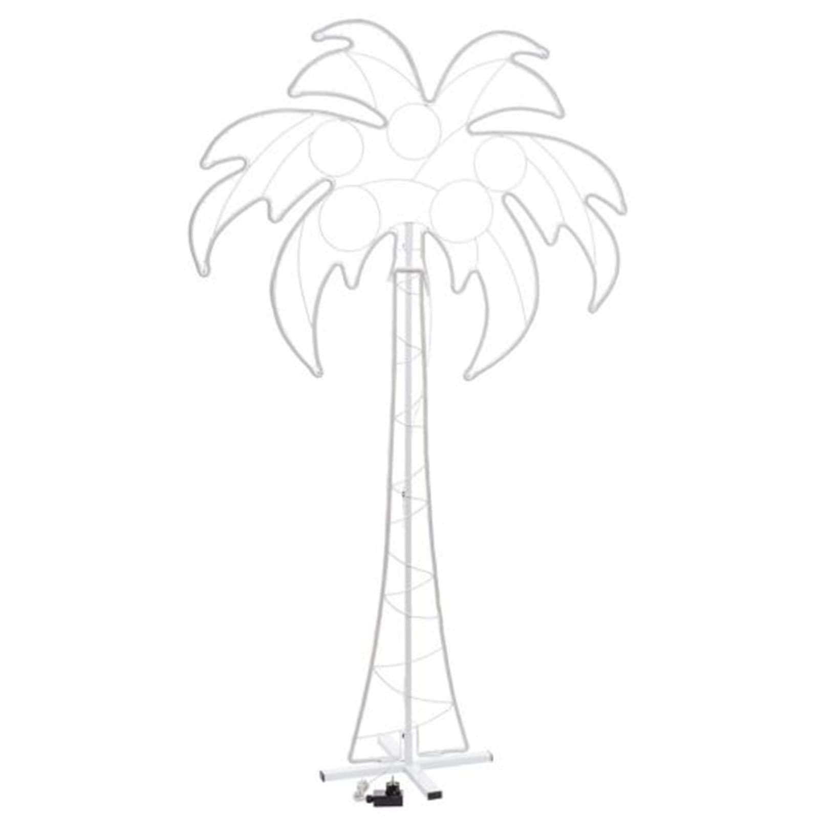 FIGURA LUMINOSA PALMA A LED EFFETTO NEON H 200 CM BIFACCIALE DA GIARDINO