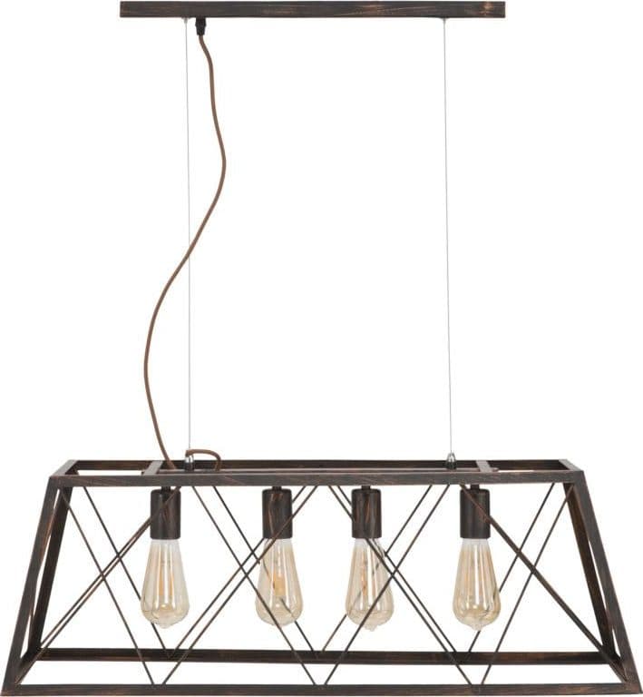 Lampada "Industry" struttura in metallo con 4 luci per interni in Applique Decor Space - Altamura, commercioVirtuoso.it