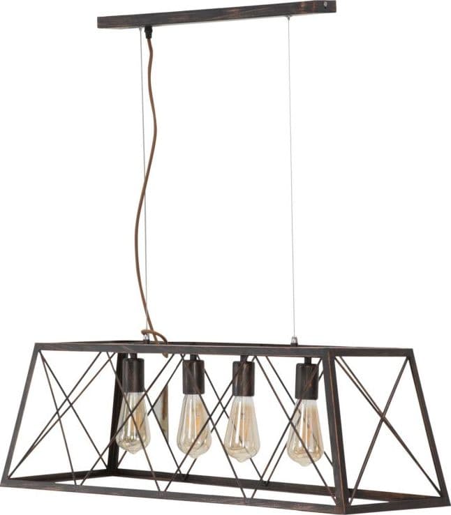 Lampada "Industry" struttura in metallo con 4 luci per interni in Applique Decor Space - Altamura, commercioVirtuoso.it