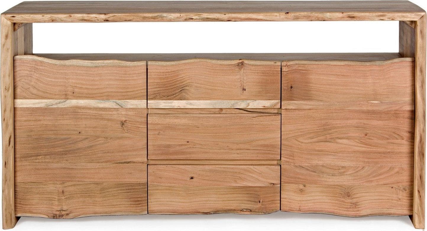 Credenza "Eneas", 2 ante e 3 cassetti, struttura in legno di acacia, 160 cm in Credenze Decor Space - Altamura, commercioVirtuoso.it
