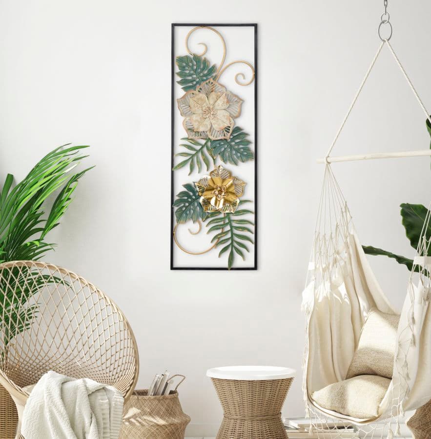 Composizione floreale Campur da muro in ferro per decorazioni ambienti in Sculture a parete Decor Space - Altamura, commercioVirtuoso.it