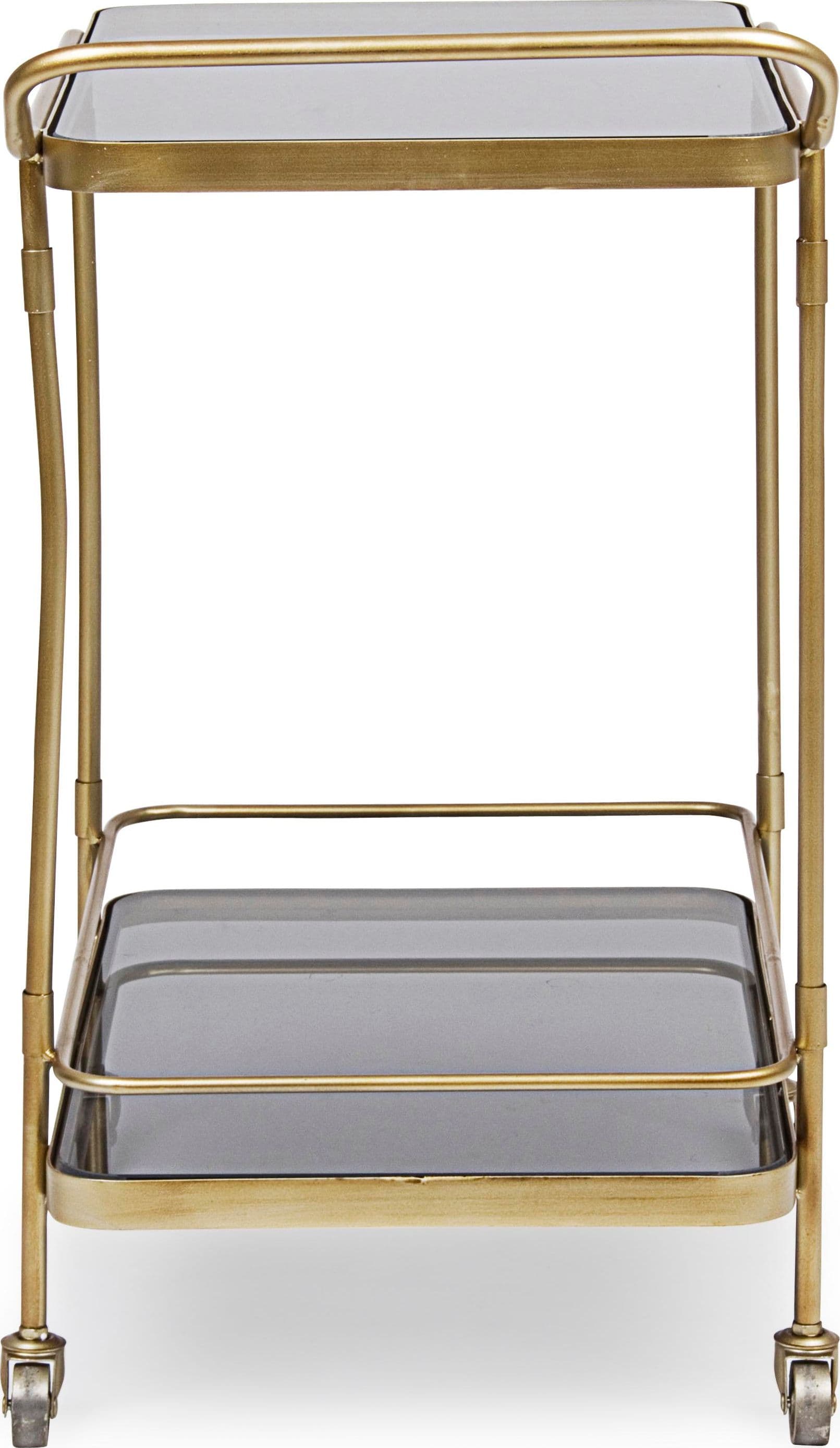 Carrello "Orabel" in acciaio piani in vetro temperato h 72 cm in Carrelli da portata Decor Space - Altamura, commercioVirtuoso.it