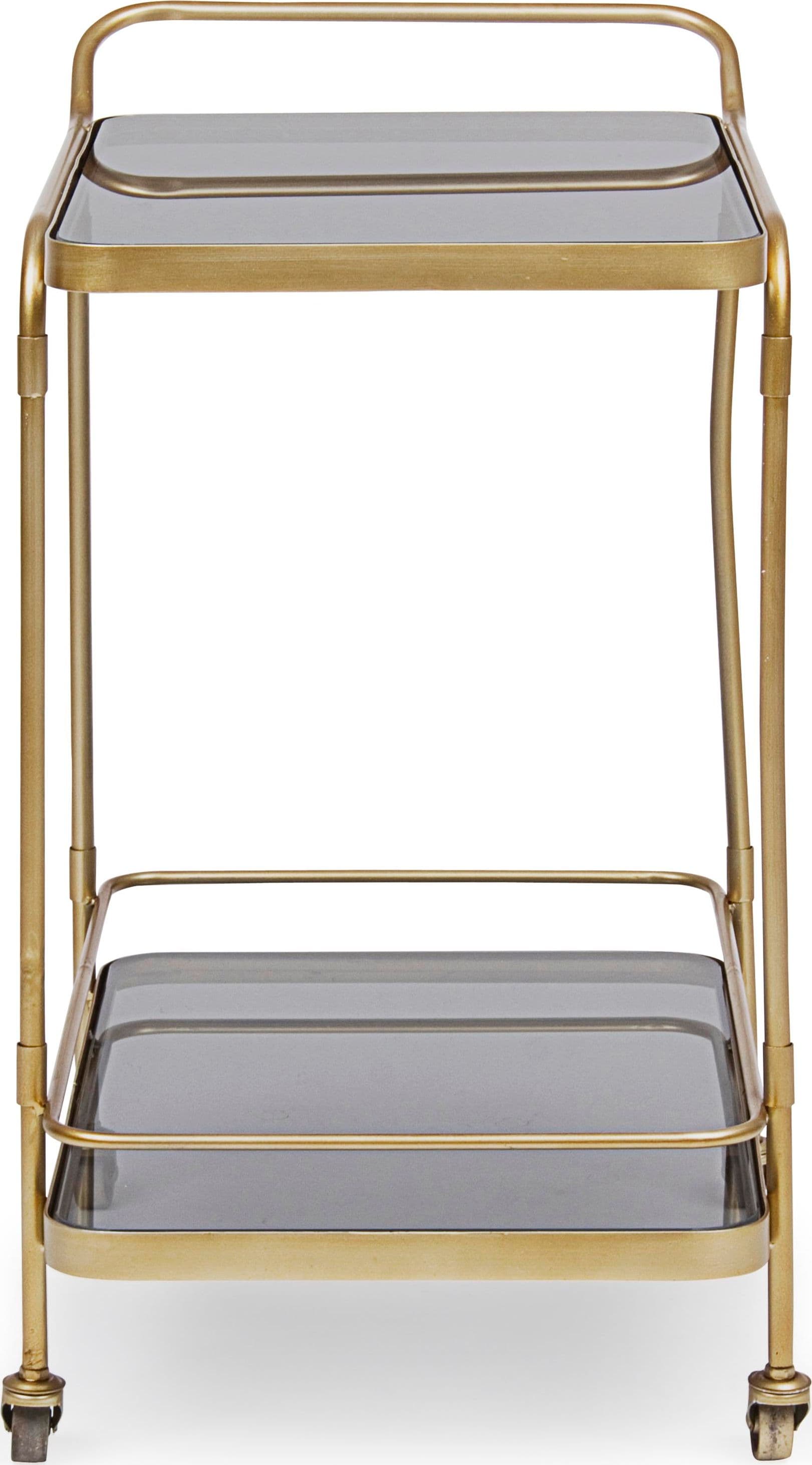Carrello "Orabel" in acciaio piani in vetro temperato h 72 cm in Carrelli da portata Decor Space - Altamura, commercioVirtuoso.it