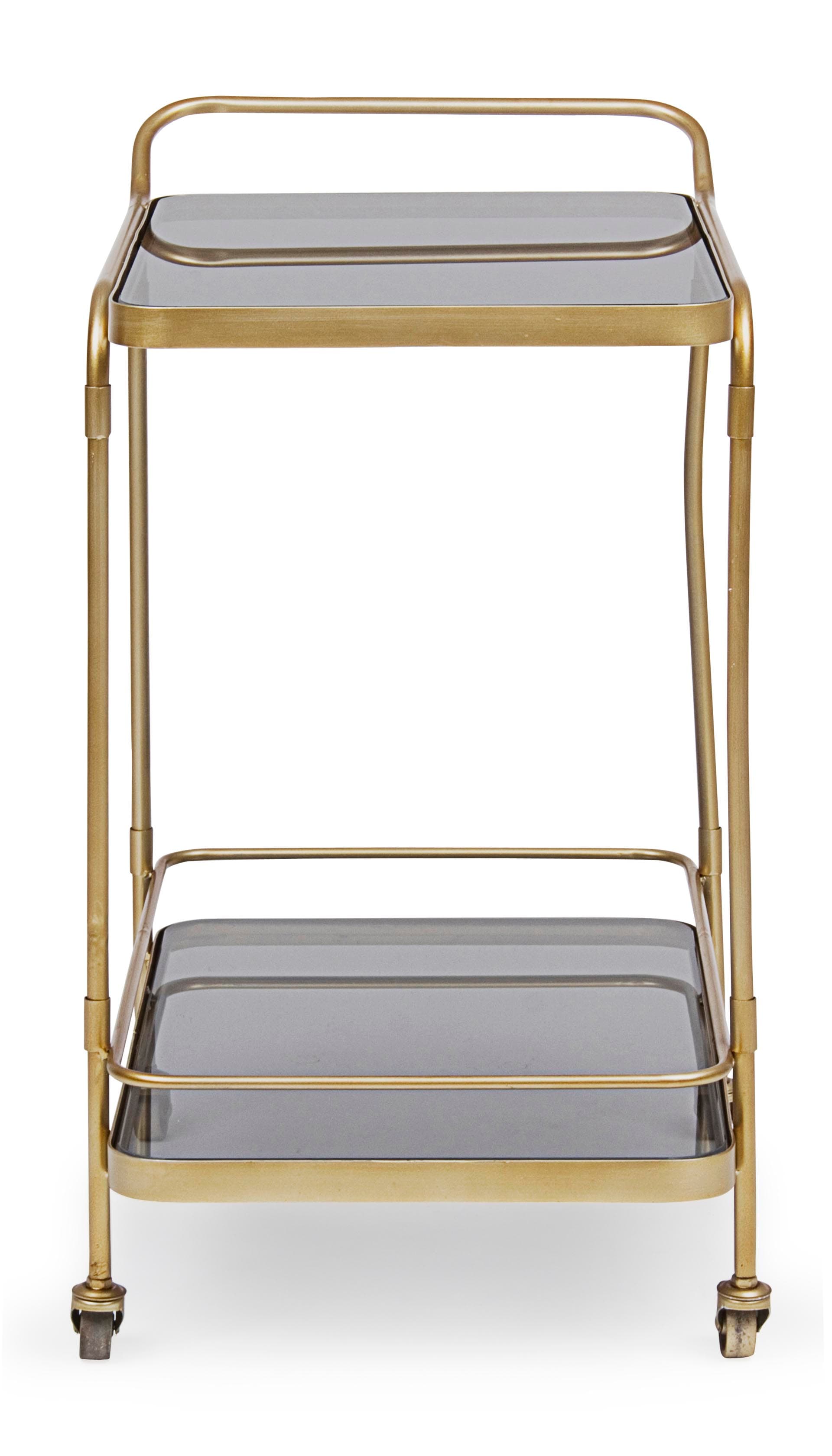 Carrello "Orabel" in acciaio piani in vetro temperato h 72 cm in Carrelli da portata Decor Space - Altamura, commercioVirtuoso.it