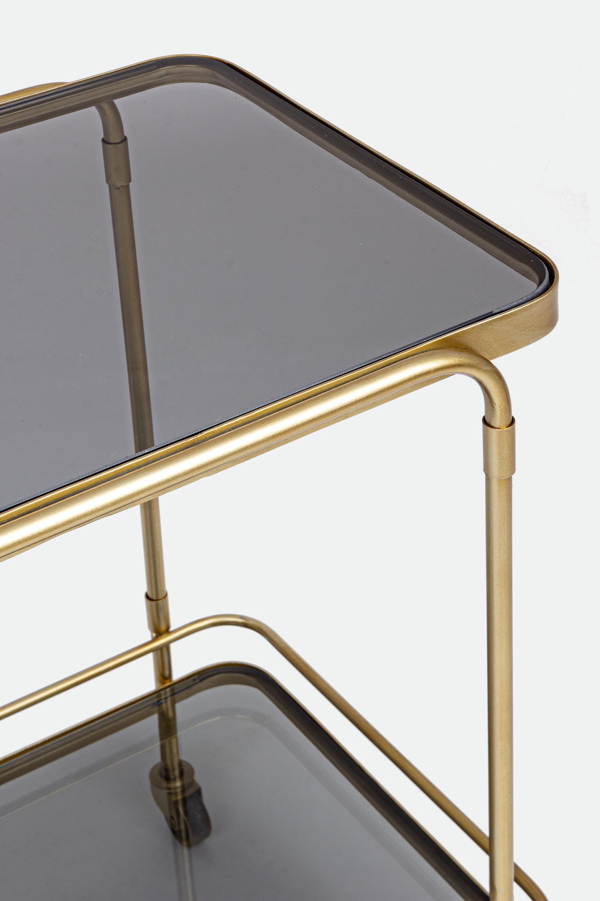 Carrello "Orabel" in acciaio piani in vetro temperato h 72 cm in Carrelli da portata Decor Space - Altamura, commercioVirtuoso.it