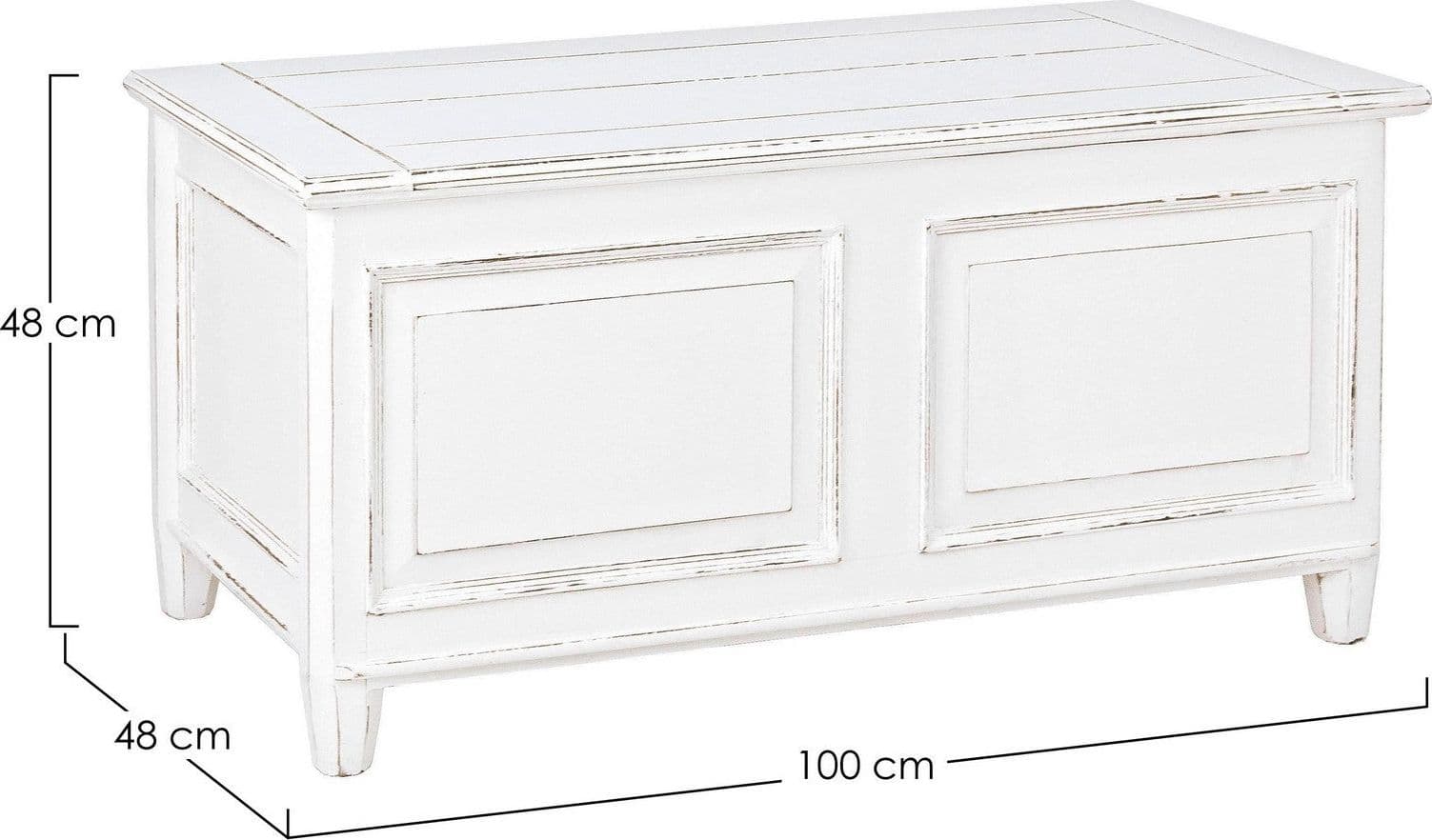 Cassapanca "Colette" in legno di mango massiccio, verniciatura a base, da 100 x 48 x 48 cm in Cassapanche Decor Space - Altamura, commercioVirtuoso.it