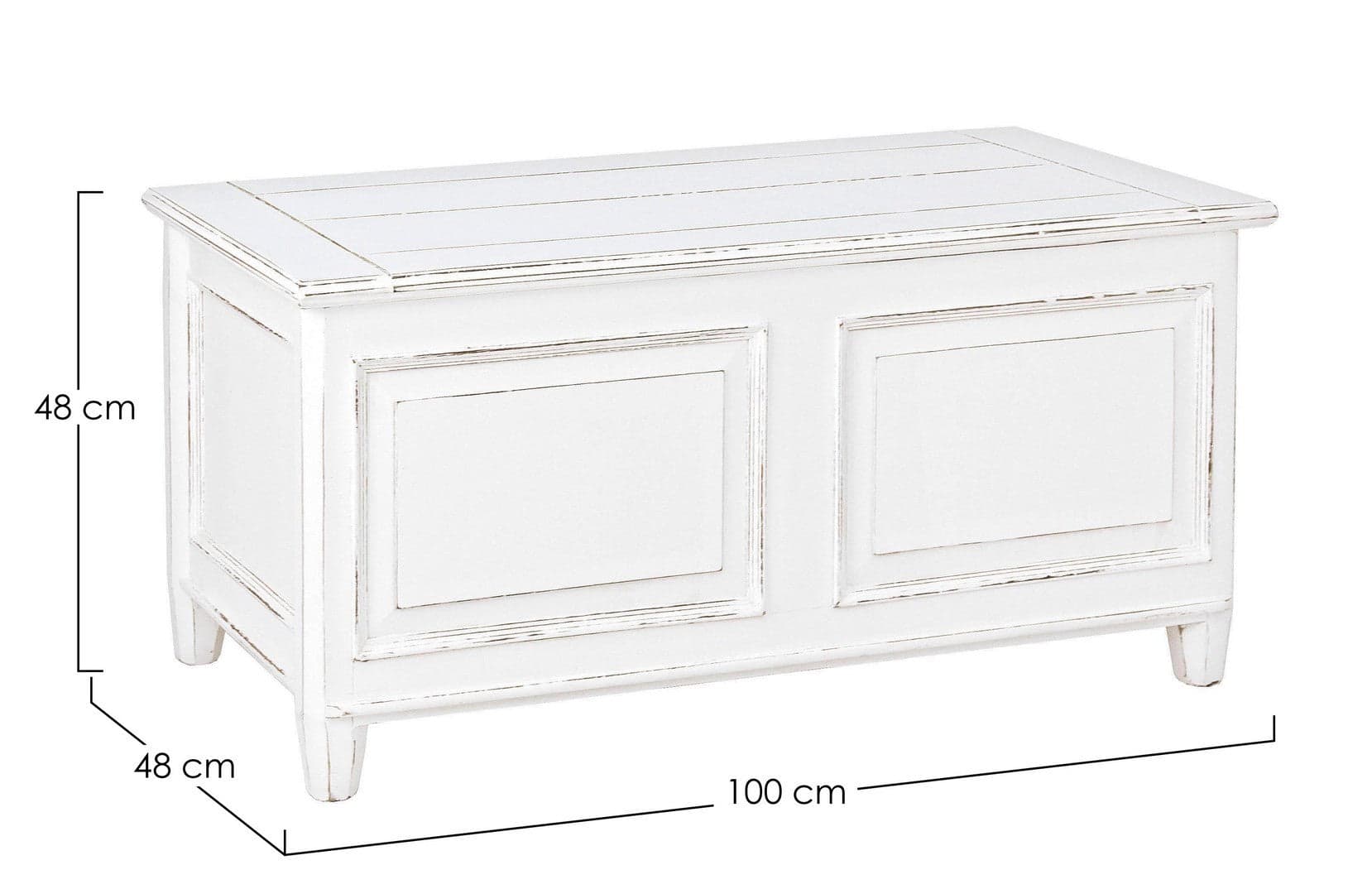 Cassapanca "Colette" in legno di mango massiccio, verniciatura a base, da 100 x 48 x 48 cm in Cassapanche Decor Space - Altamura, commercioVirtuoso.it