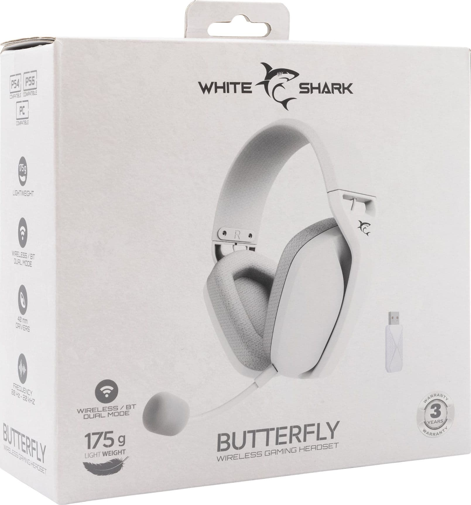 Cuffia Gaming Stereo Wireless con Microfono Bianco BUTTERFLY - 13