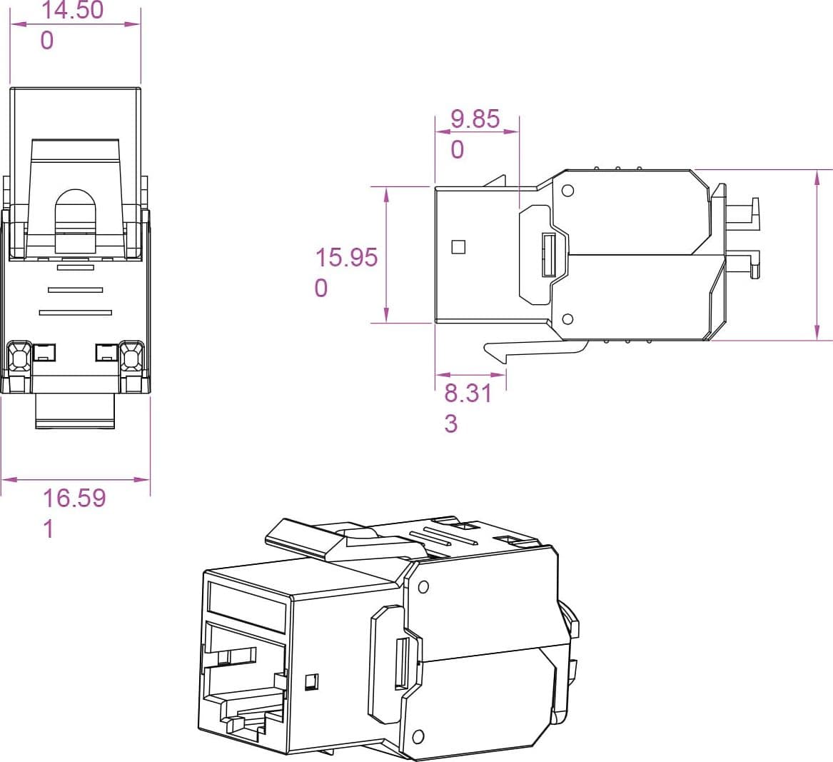 Frutto Keystone RJ45 Cat.6 STP Tooless - 7