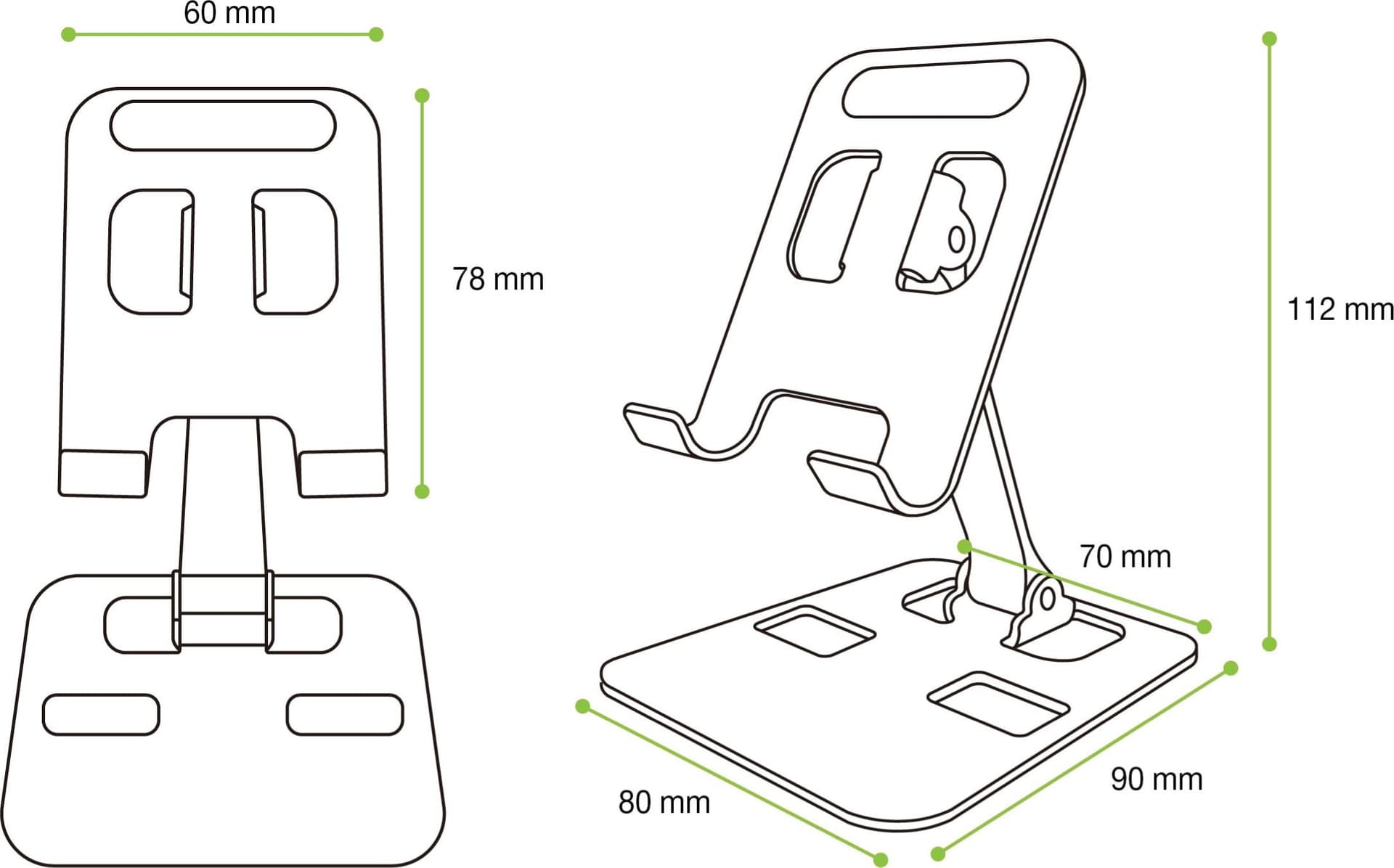 Supporto Universale Porta Smartphone e Tablet Regolabile e Pieghevole - 17