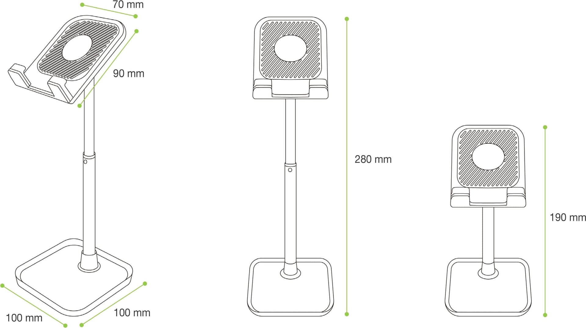 Supporto Universale Porta Smartphone e Tablet ad Altezza Regolabile - 11