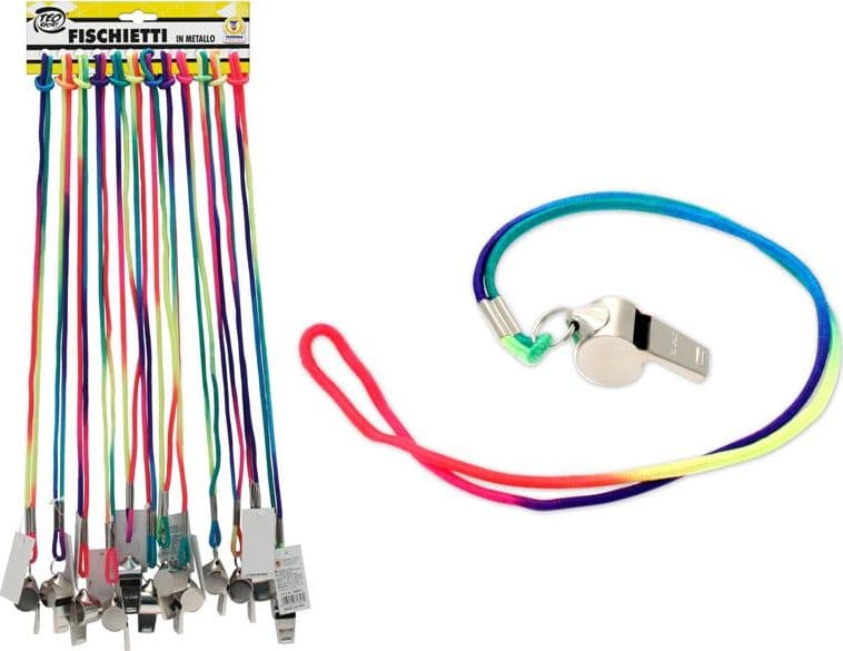 Fischietto gioco Teorema 52017 TEOSPORT Metallo con cordino Assortito