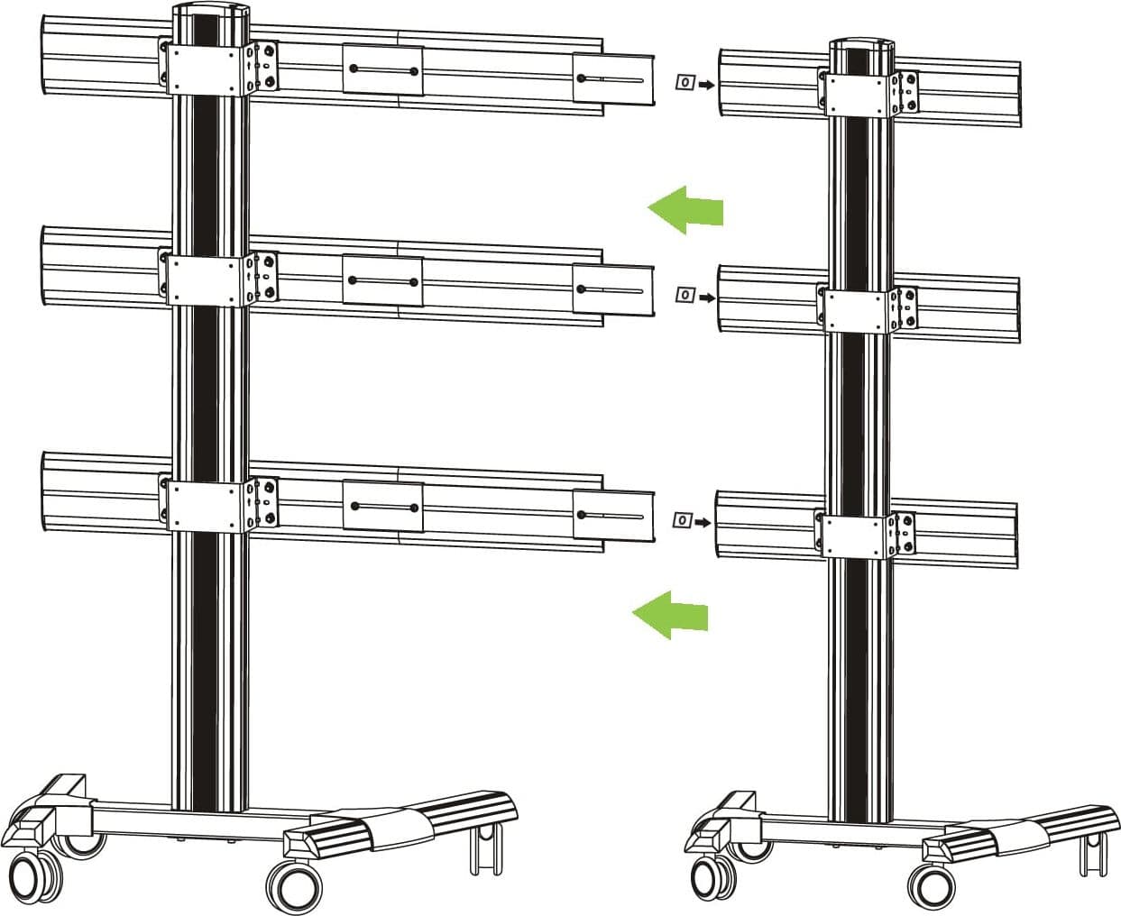Kit Staffe e Braccio di Giunzione per Supporto Video Wall da Pavimento - 7