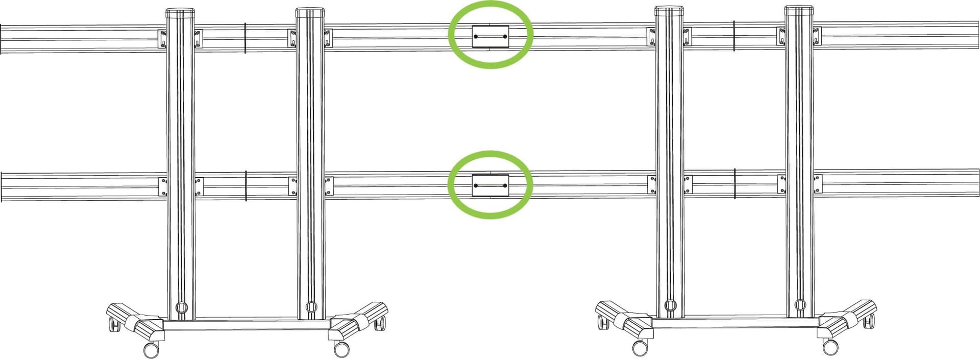 Kit Staffe di Giunzione per Supporto Video Wall da Pavimento ICA-TR4VW - 6