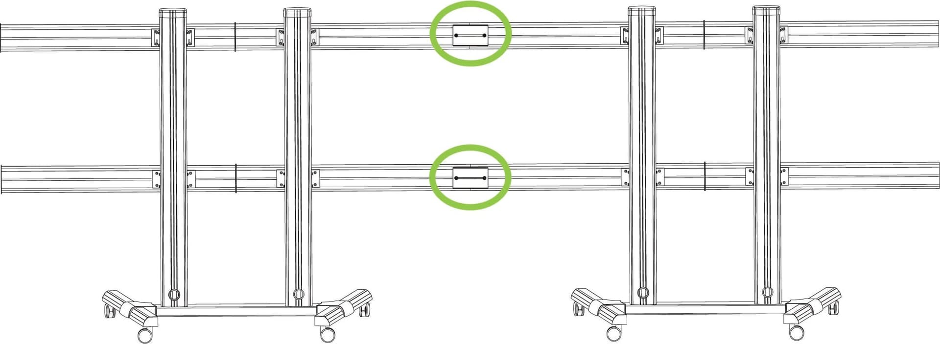 Kit Staffe di Giunzione per Supporto Video Wall da Pavimento ICA-TR4VW - 9