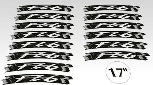 Strisce cerchi 17 compatibili con Yamaha FZ6 giallo fluo - 2