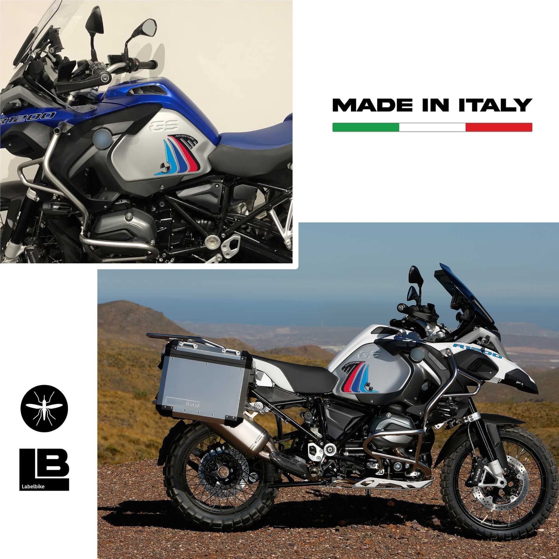 2 Adesivi Gel 3D Protezioni Laterali Rally per Gs R1200 Adventure 2014-2017 - 2