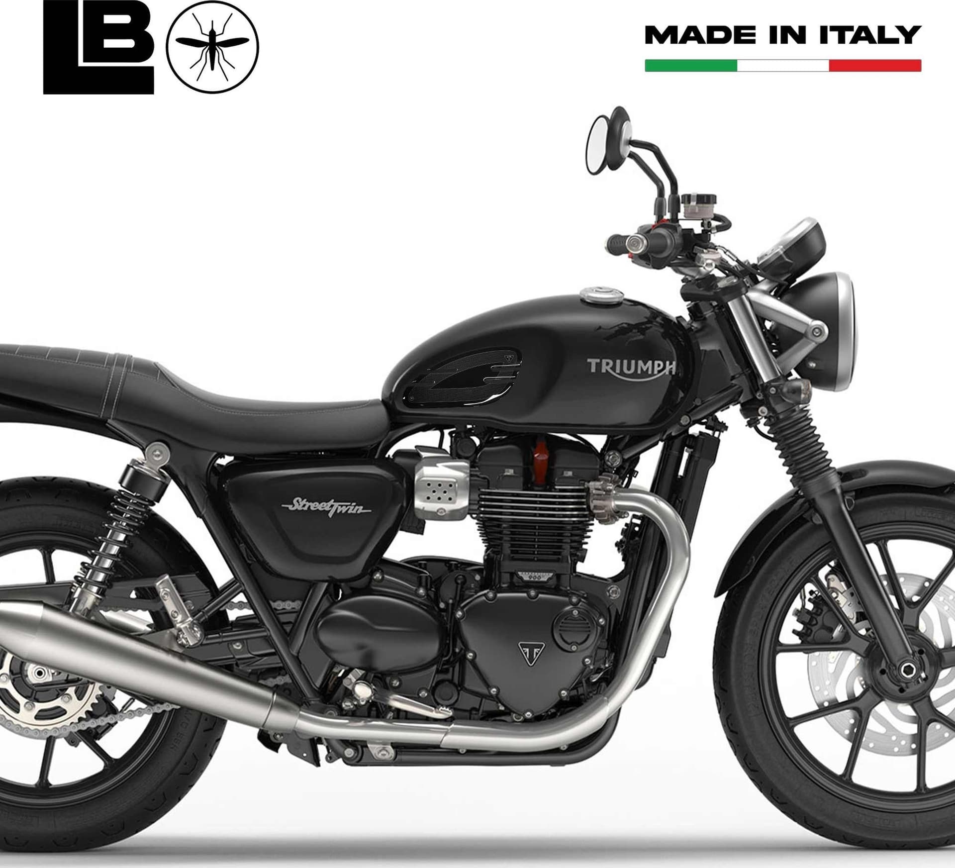 2 Adesivi 3D PROTEZIONE Laterale Serbatoio compatibili MOTO triumph BONNEVILLE - 3
