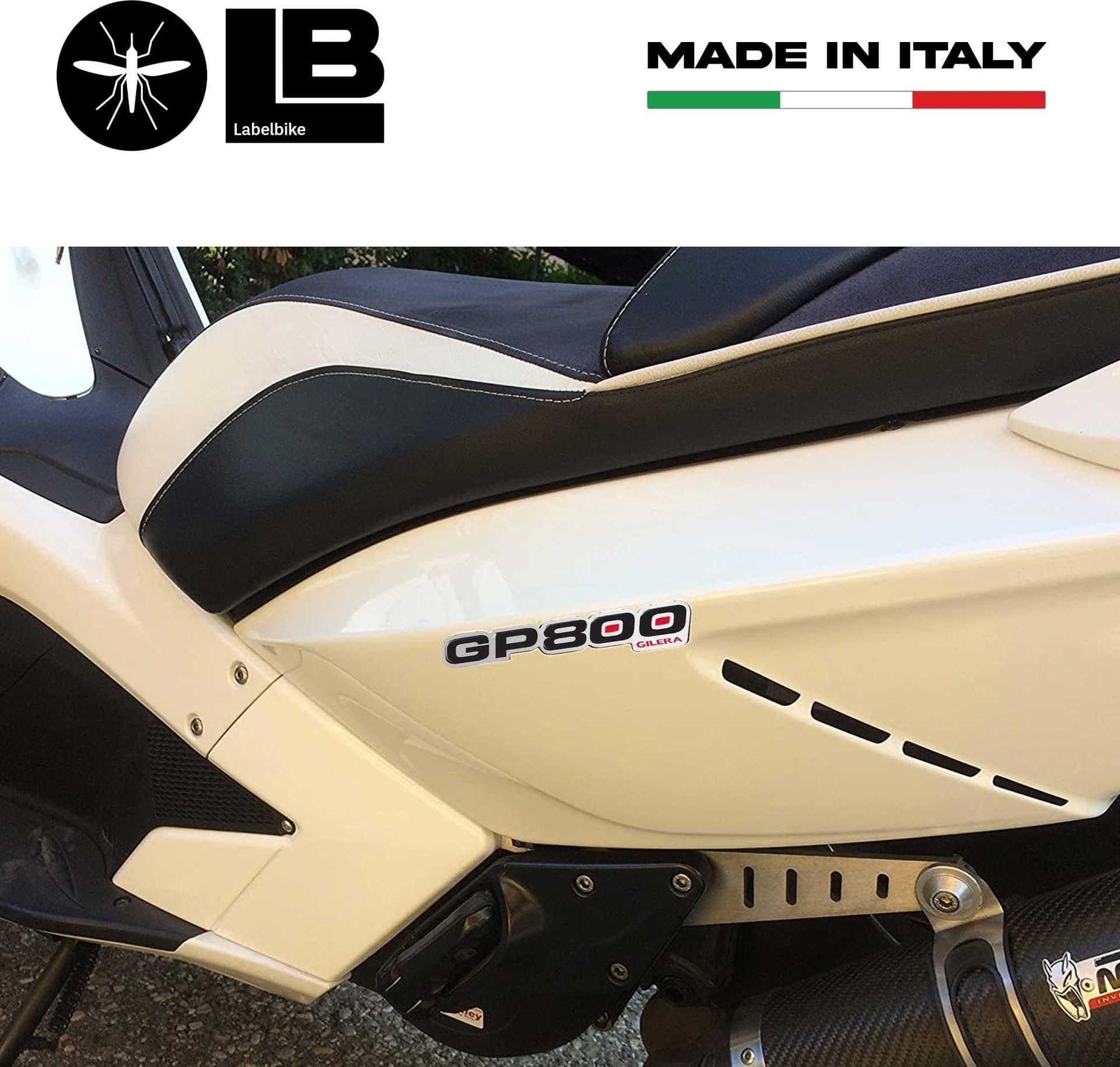 2 ADESIVI resinati GP 800 SCRITTE 3D COMPATIBILI per SCOOTER GILERA GP800 - 6