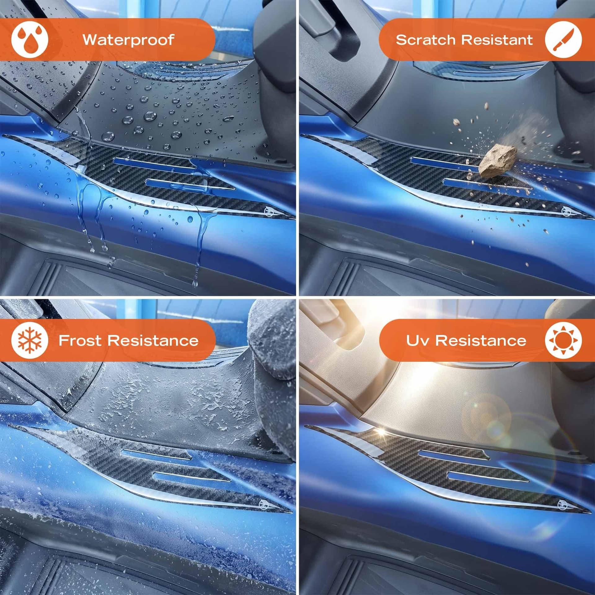 ADESIVI 3D PROTEZIONE PEDANE LATERALI compatibili kymco XCITING S 400 2018-2023 - 3