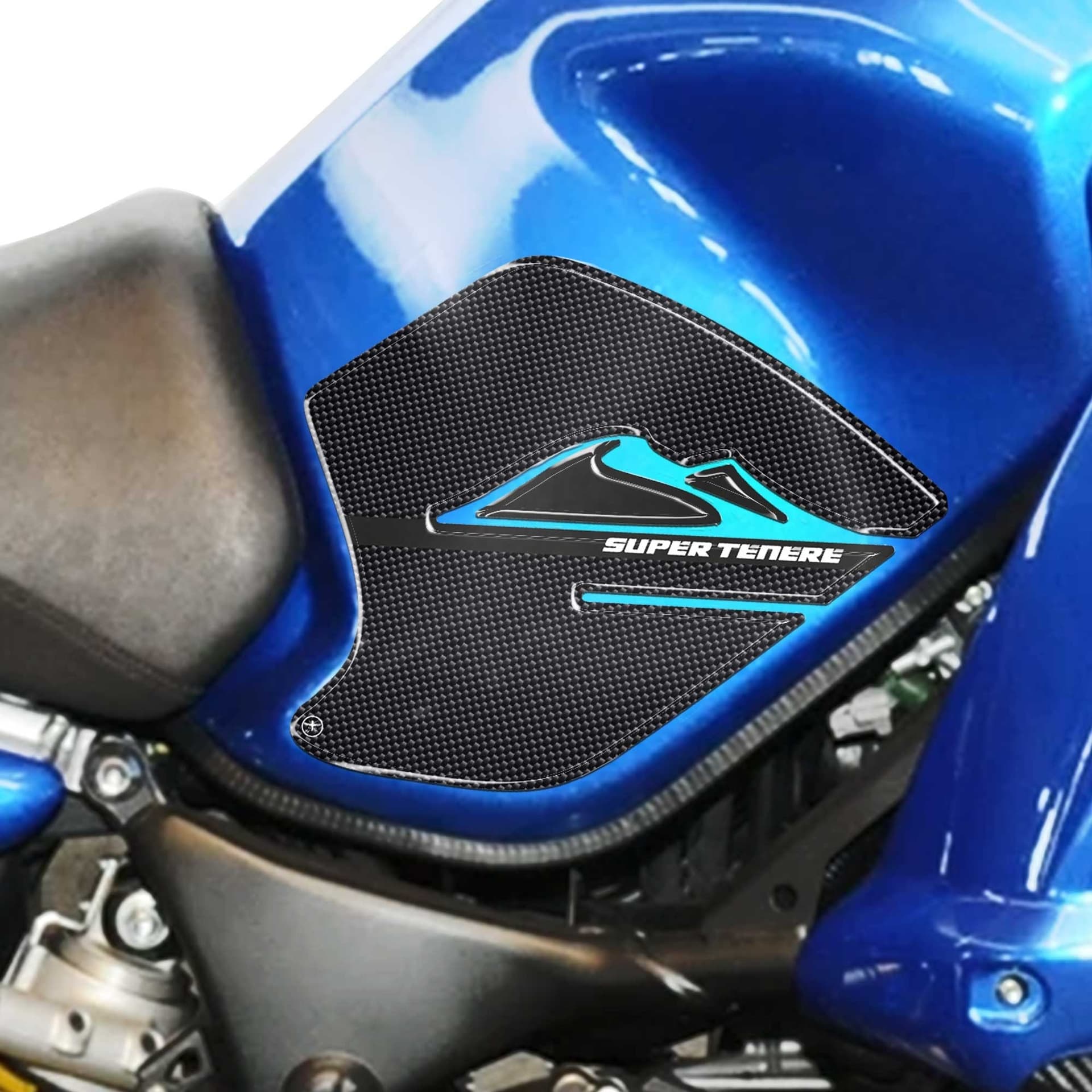 2 PROTEZIONI LATERALI 3D SERBATOIO compatibili x MOTO YAMAHA SUPER TENERE carbon - 3
