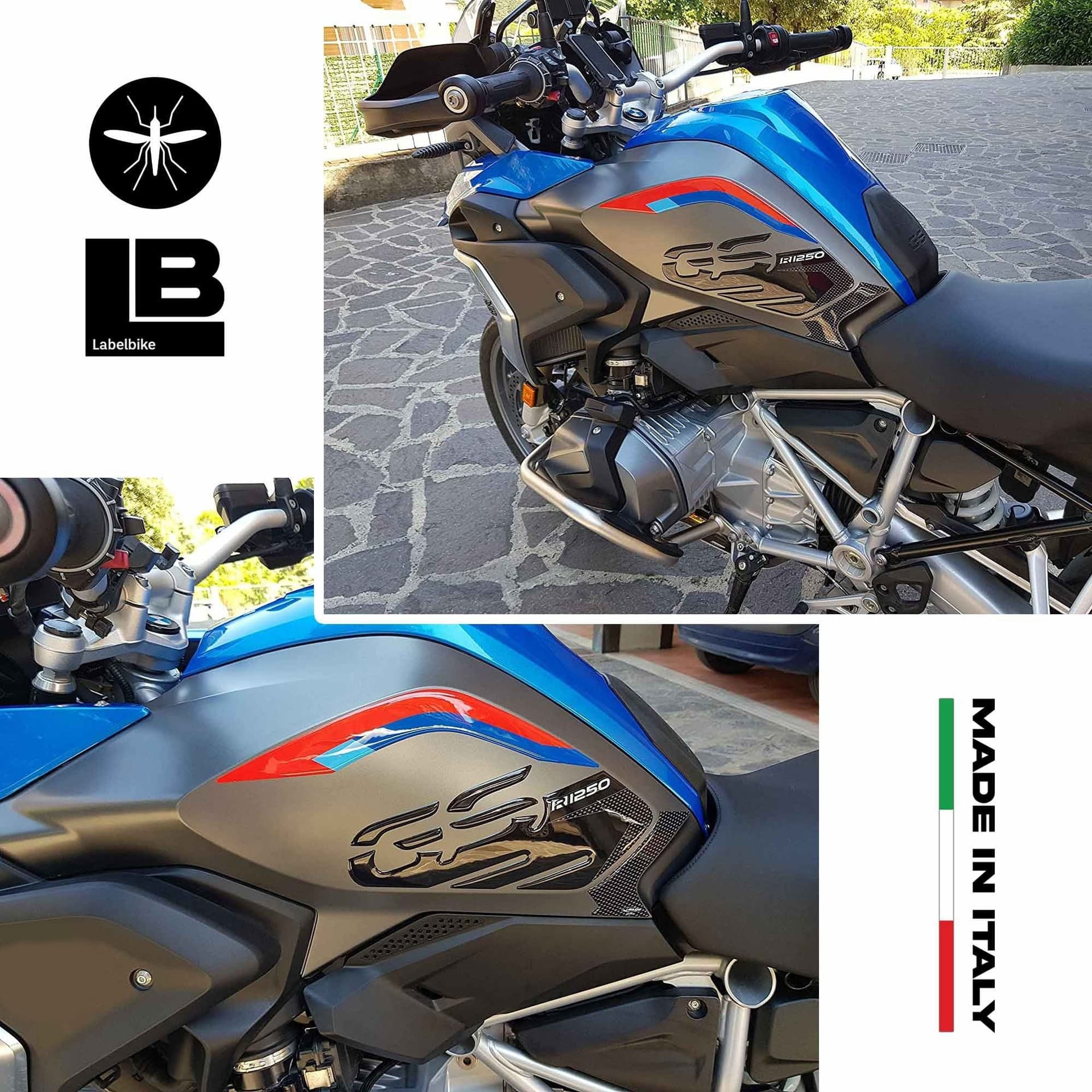 2 Adesivi in Gel 3D Protezioni Laterali Rally compatibili con Bmw Gs R1250 - 2