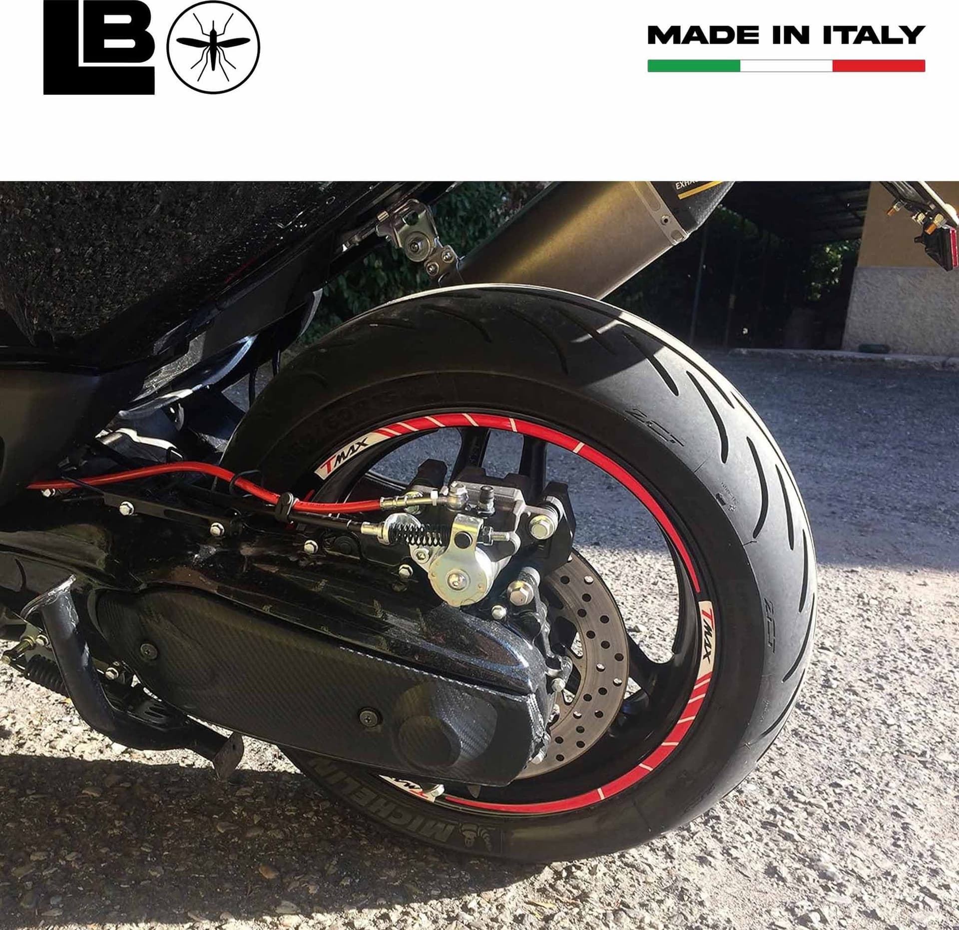 STRISCE ADESIVE CERCHI compatibili x scooter YAMAHA TMAX 2001-2007 anniversario - 3