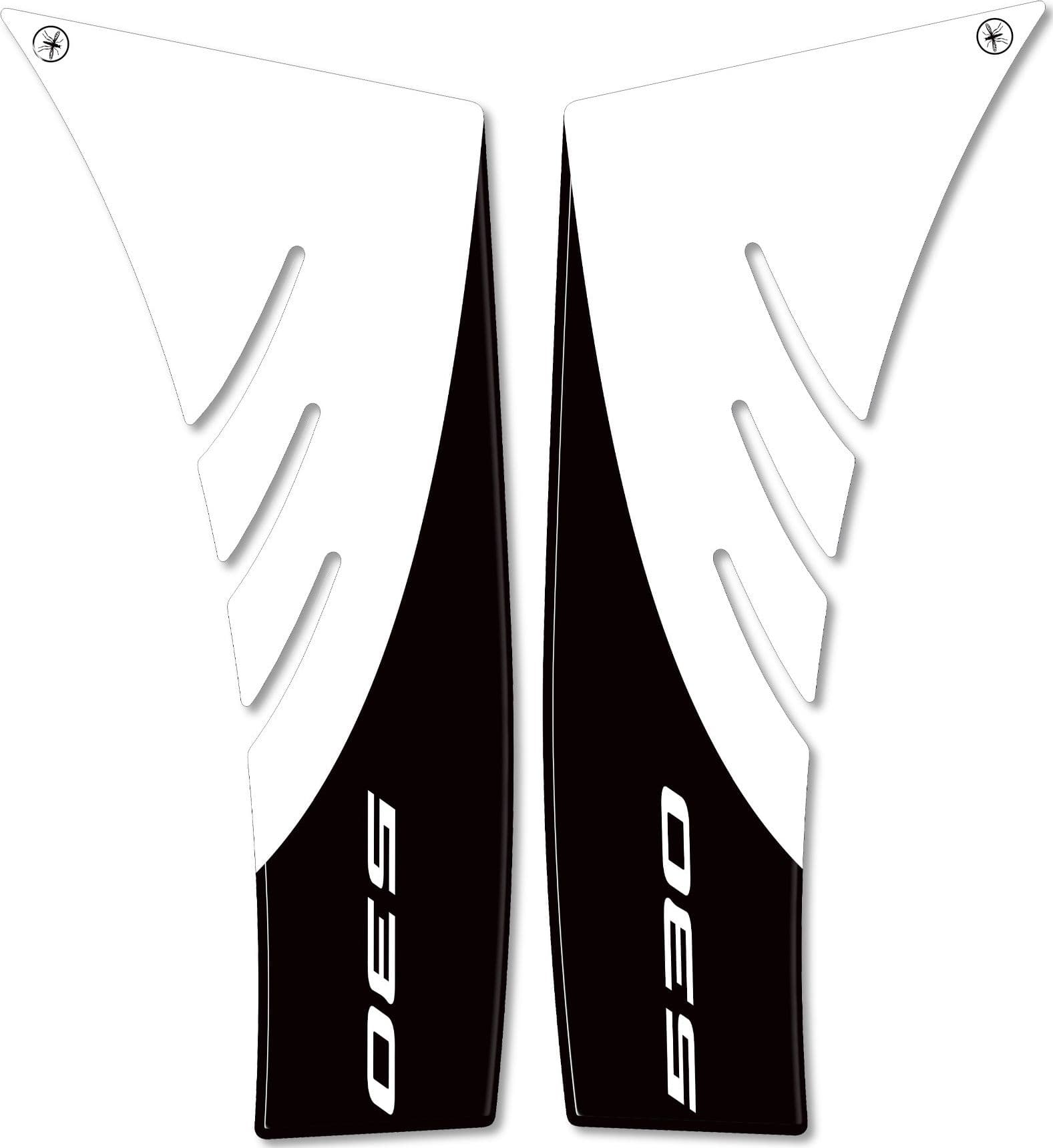 2 ADESIVI in resina 3D T MAX 530 compatibili per carena Scooter YAMAHA TMAX 2012-16 – Nero-Bianco – Labelbike – bianco