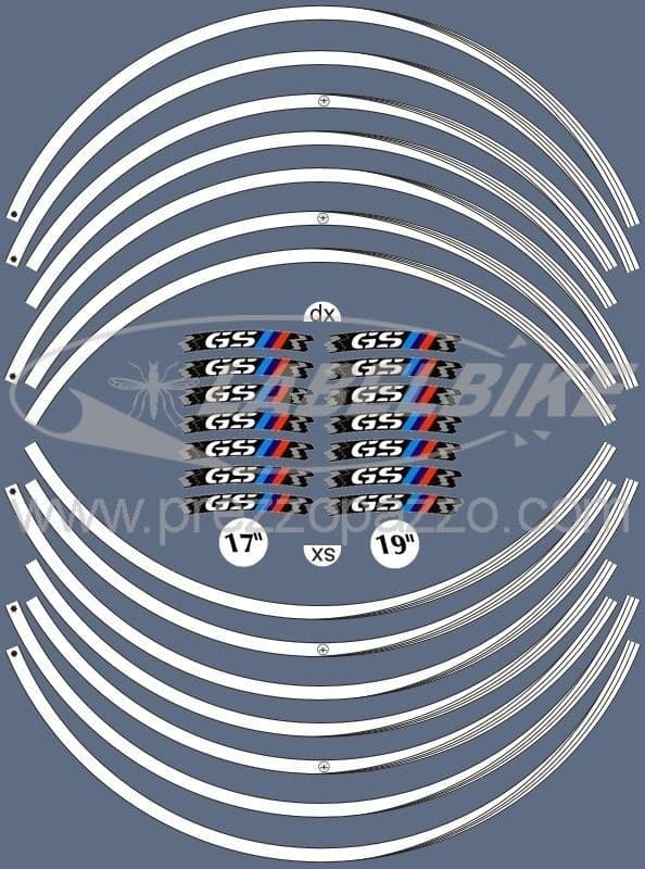 Strisce Adesive compatibile con Bmw Gs Adesivi Cerchi 17" 19" Tuning Rally - 4