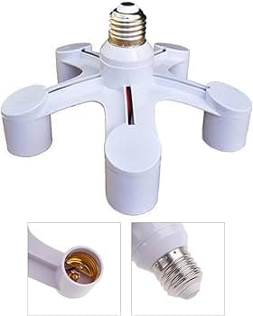 Adattatore 5-in-1 E27 lampadina Moltiplicare Lampadario Splitter 5 Ingressi 220V - 2