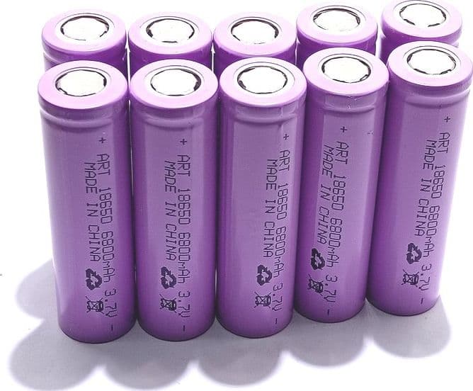 10 BATTERIE 18650 3,7V 6800mAh LITIO TESTA PIATTA SALDARE RICARICABILE PACCO BATTERIA TORCIA – viola