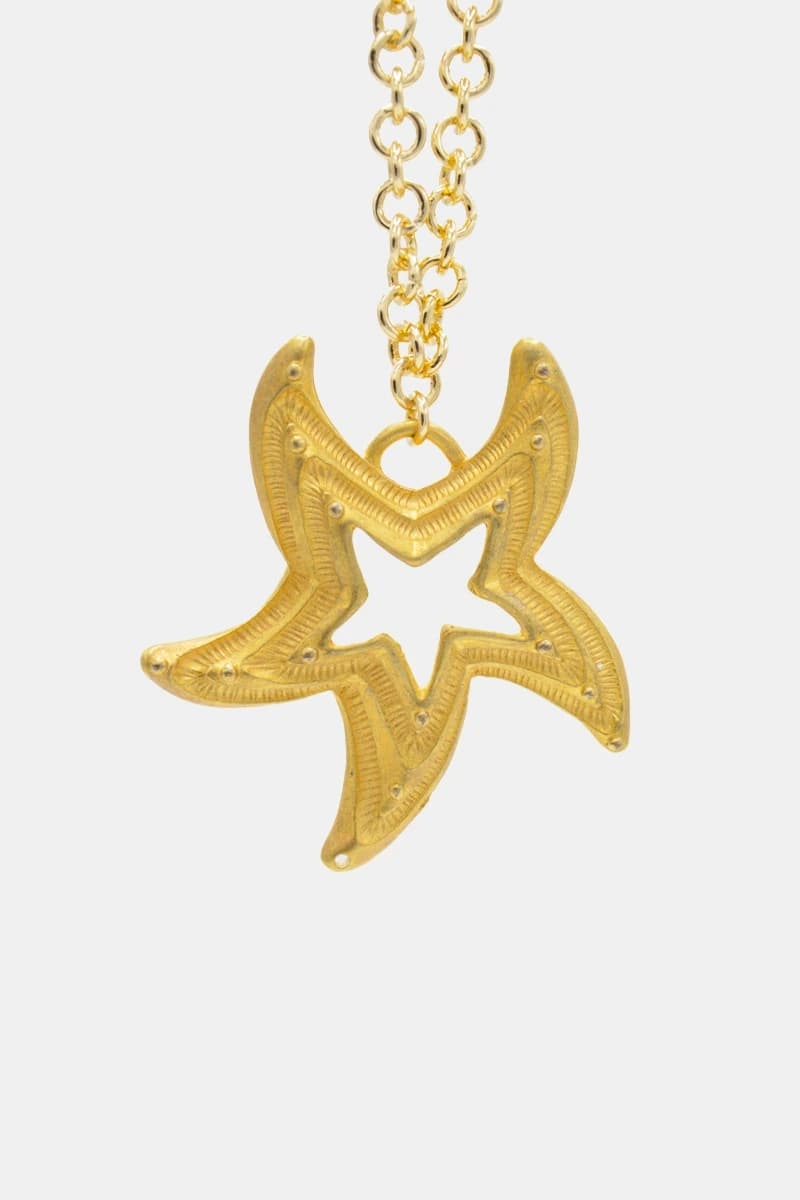 Collana con ciondolo stella ottone | Leclaf Sicily – dorato