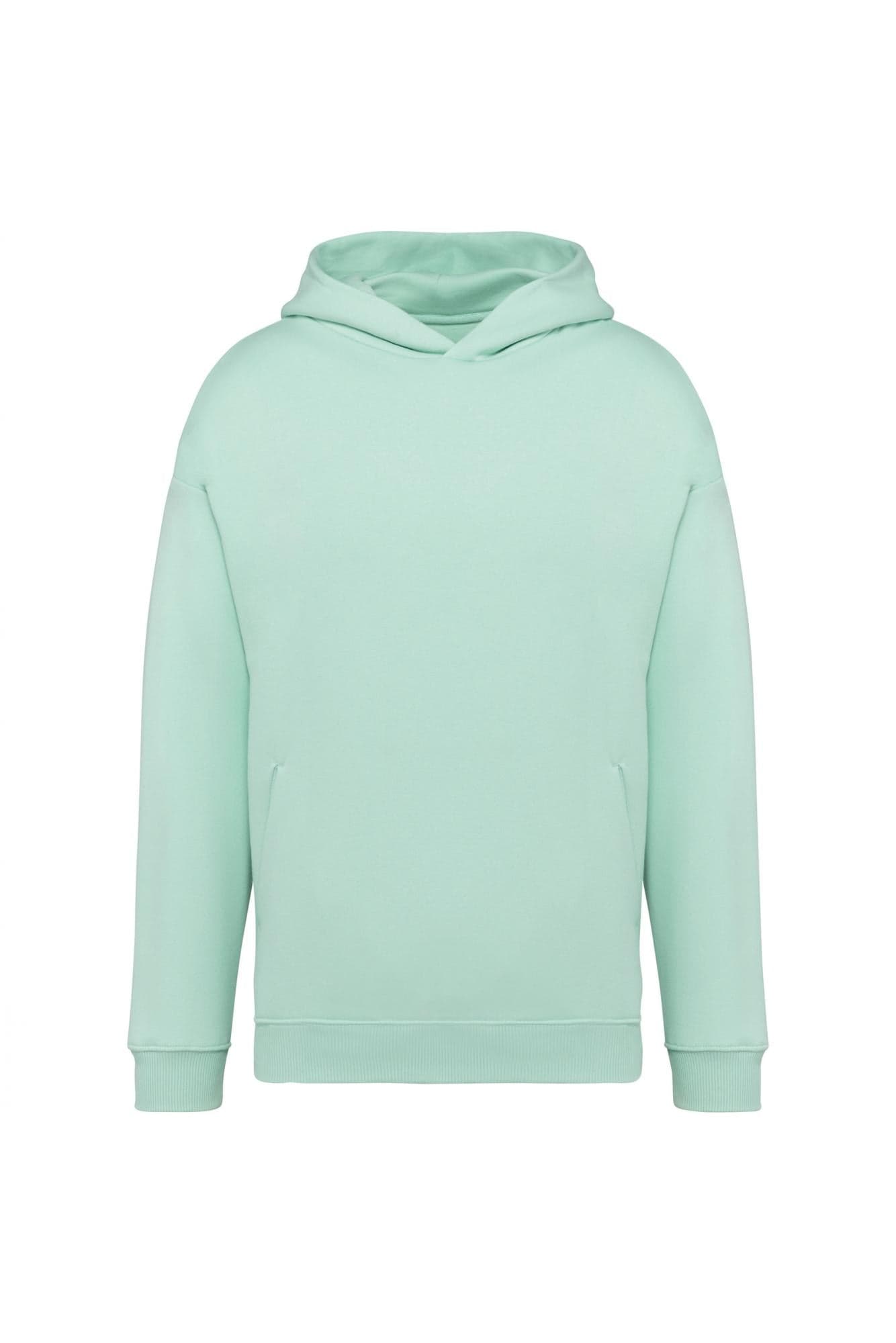 Felpa Oversize Brook Green Verde Felpa Unisex con Cappuccio Tascone Marsupio Vestibilità Ampia - 2