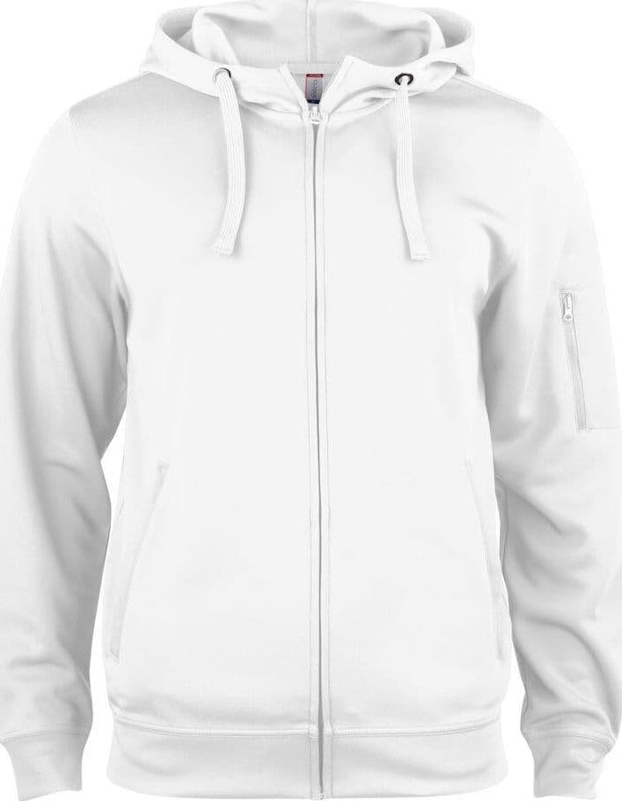Felpa Tecnica Bianco Felpa Zip Cappuccio Sportiva con Tasche - 2