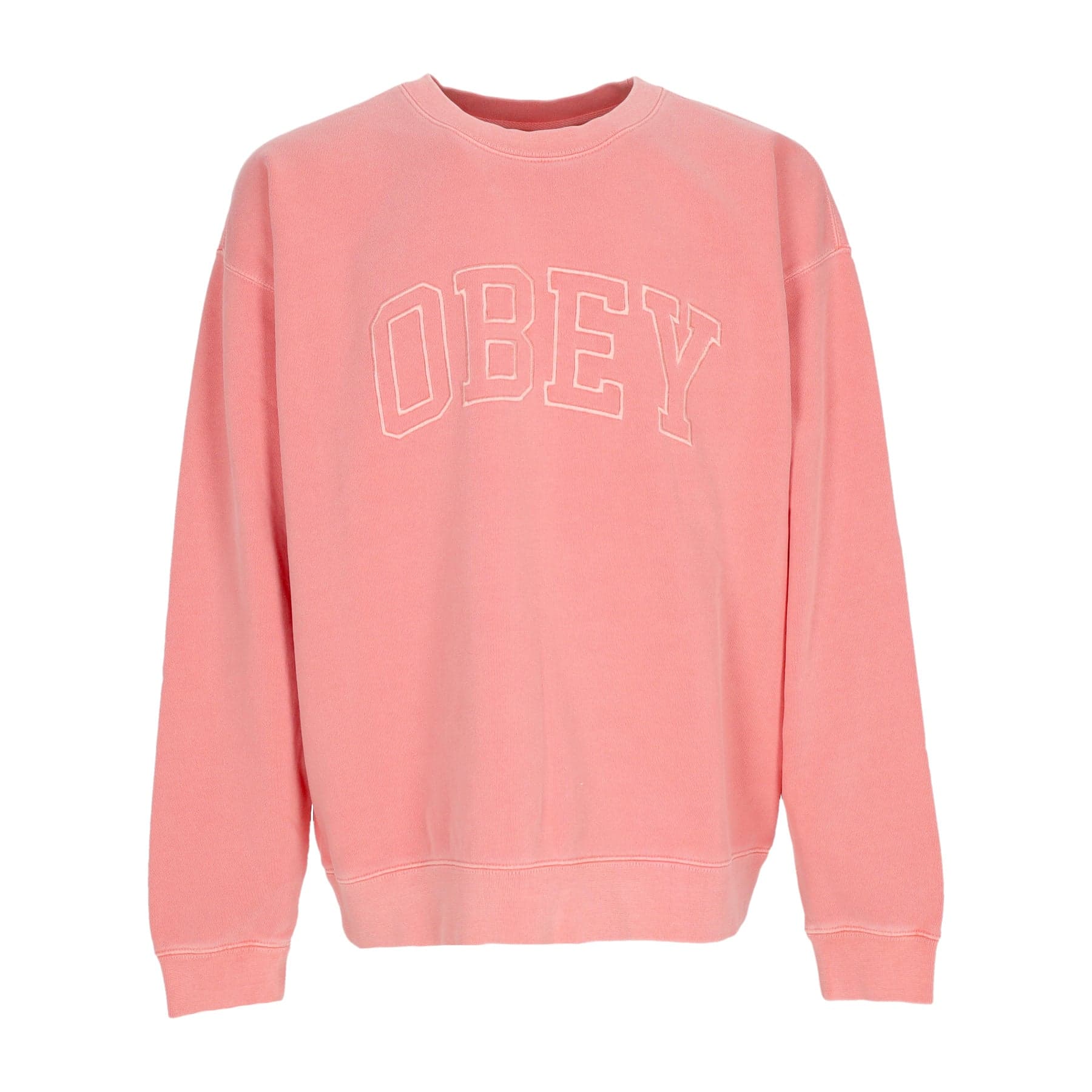OBEY Felpa Leggera Girocollo Uomo Pigment Collegiate Extra Heavy Crew Fleece Pigment Shell Pink - 3