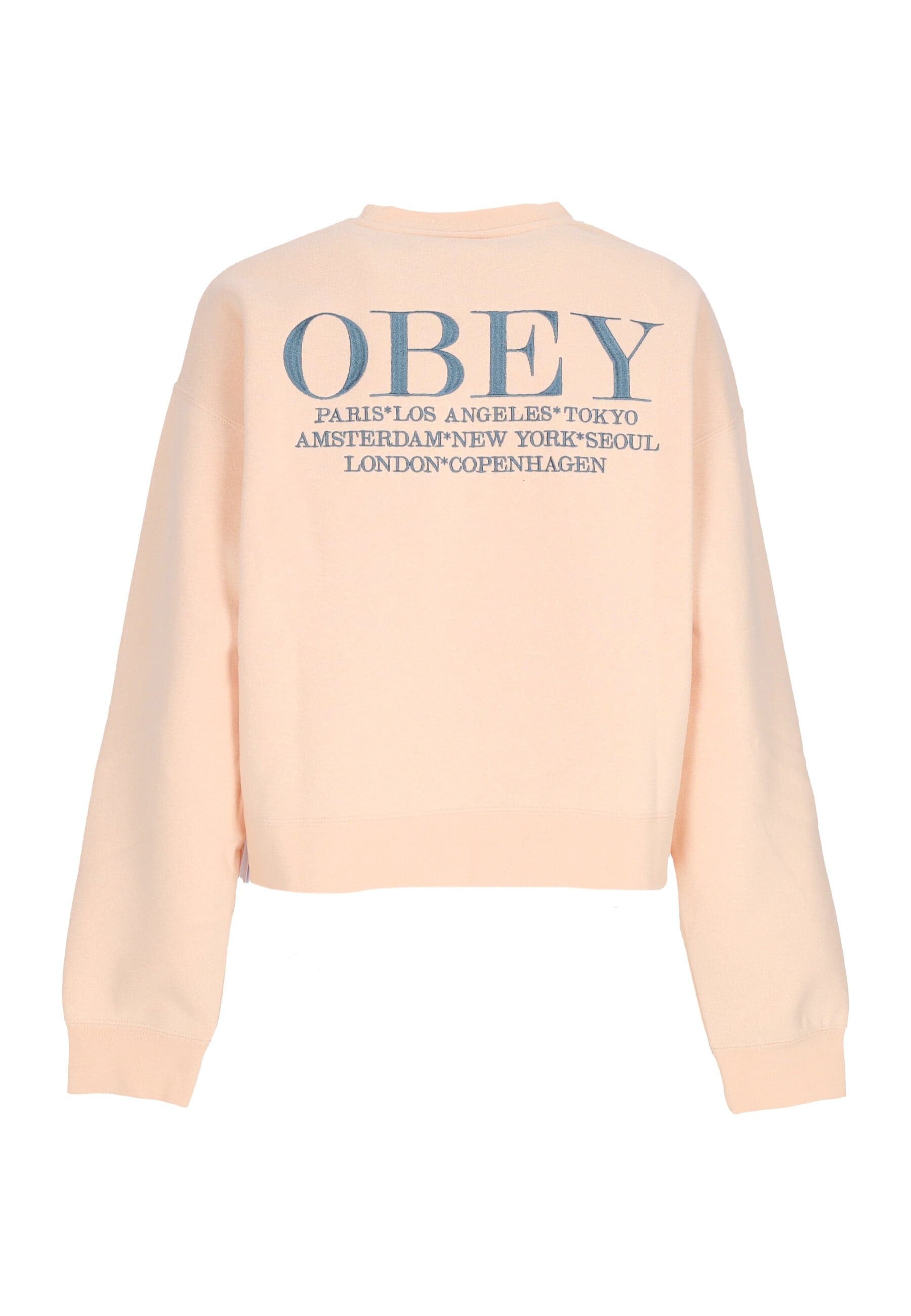 OBEY Felpa Girocollo Donna W Cities Crew Peach Parfait - 5