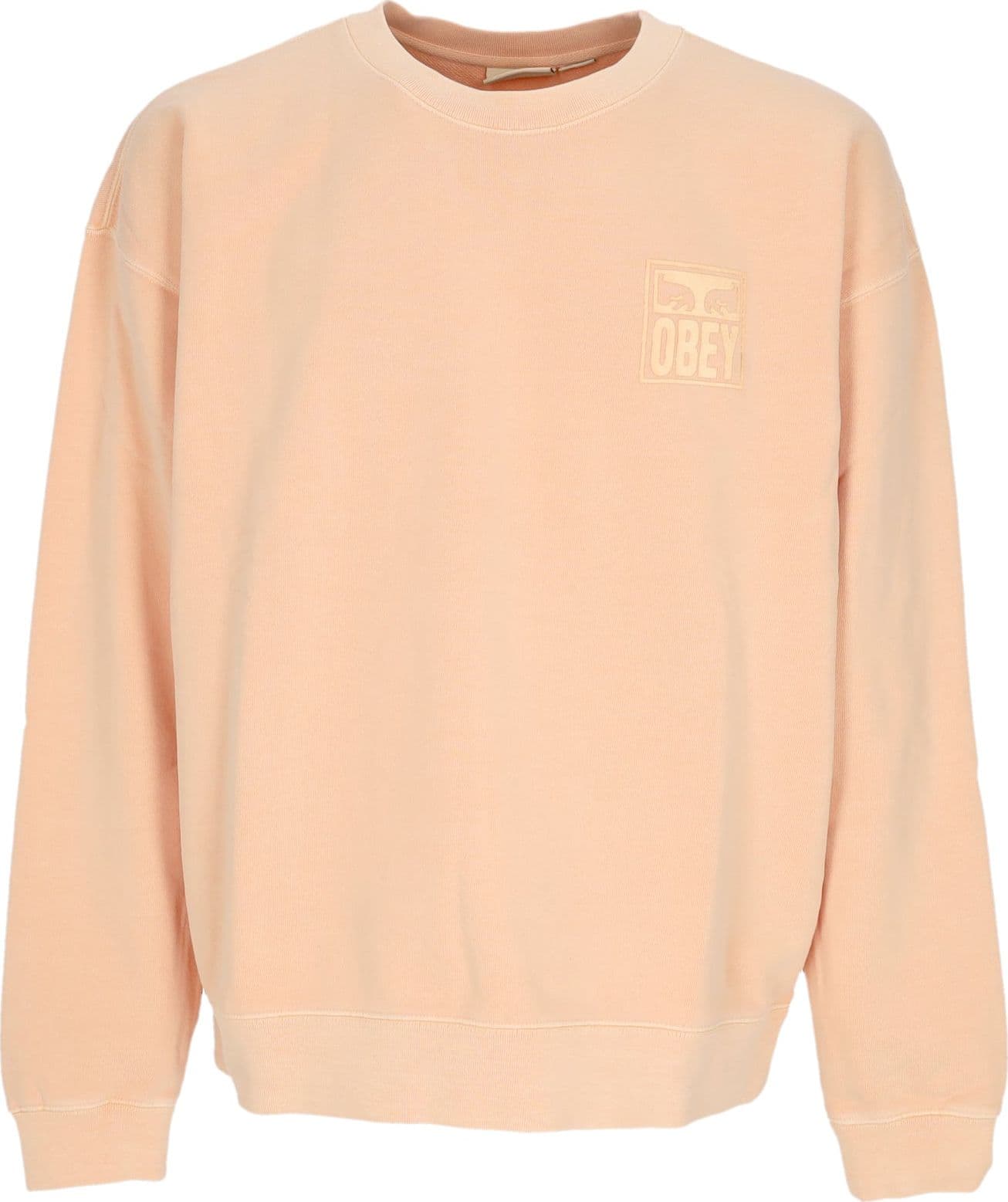 OBEY Felpa Leggera Girocollo Uomo Pigment Eyes Icon Extra Heavy Crew Pigment Peach Parfait – XL – rosa