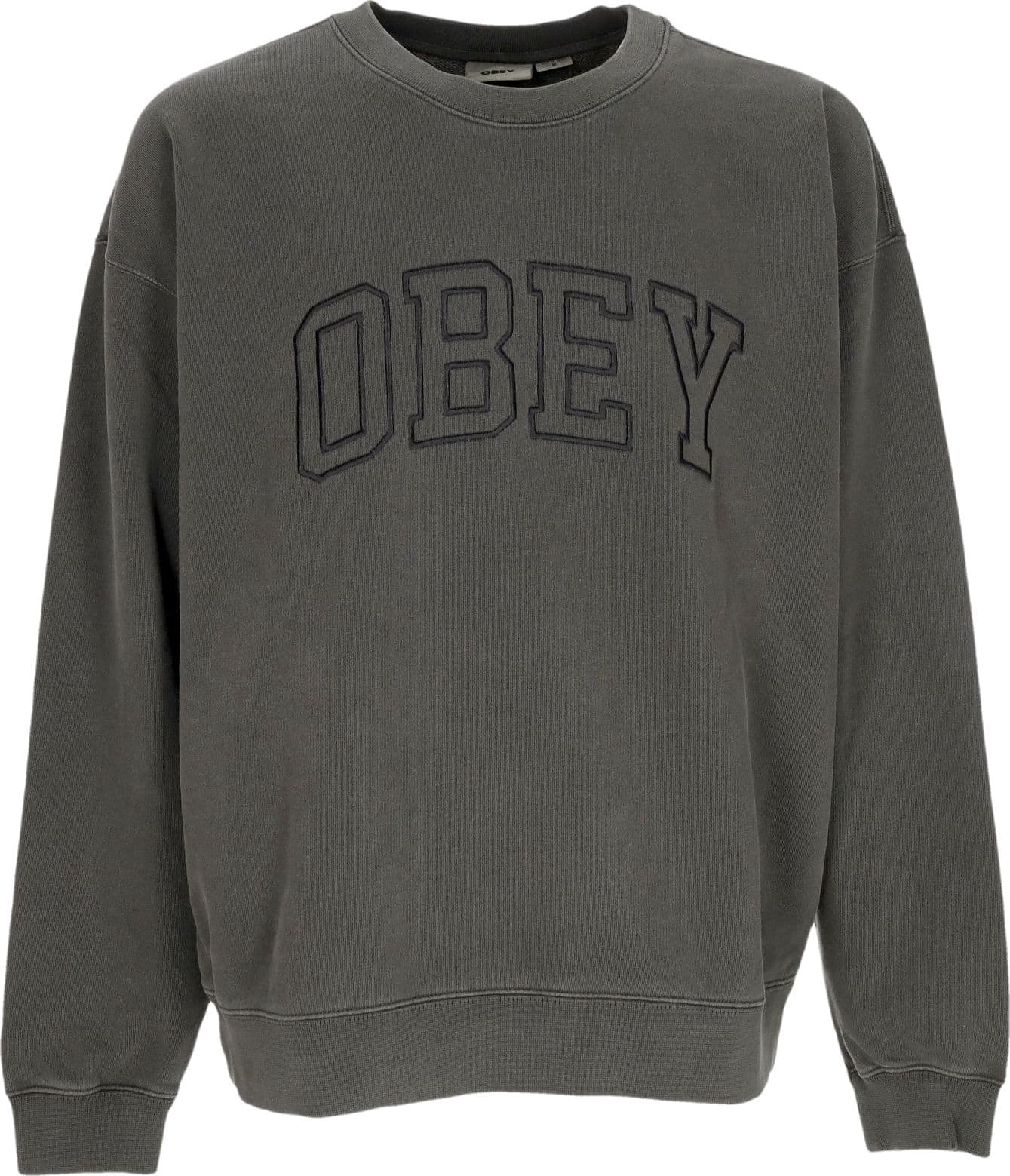 OBEY Felpa Leggera Girocollo Uomo Pigment Collegiate Extra Heavy Crew Fleece Pigment Pirate Black – XL – grigio