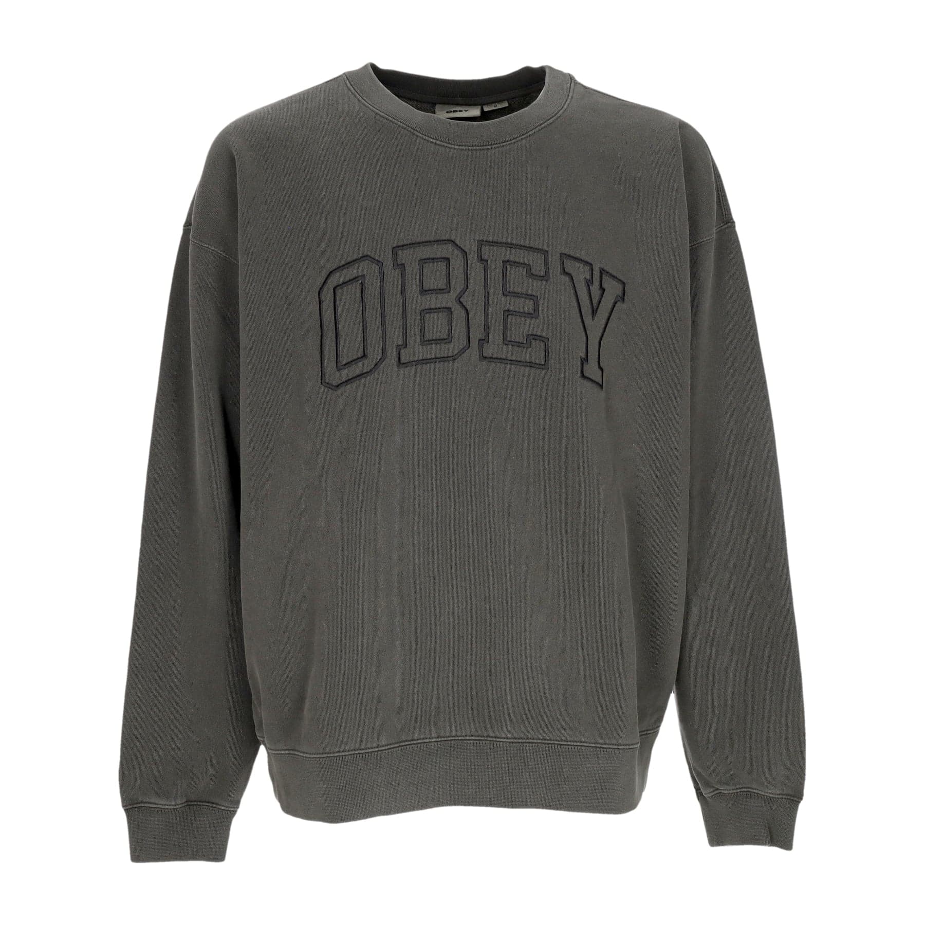OBEY Felpa Leggera Girocollo Uomo Pigment Collegiate Extra Heavy Crew Fleece Pigment Pirate Black - 3