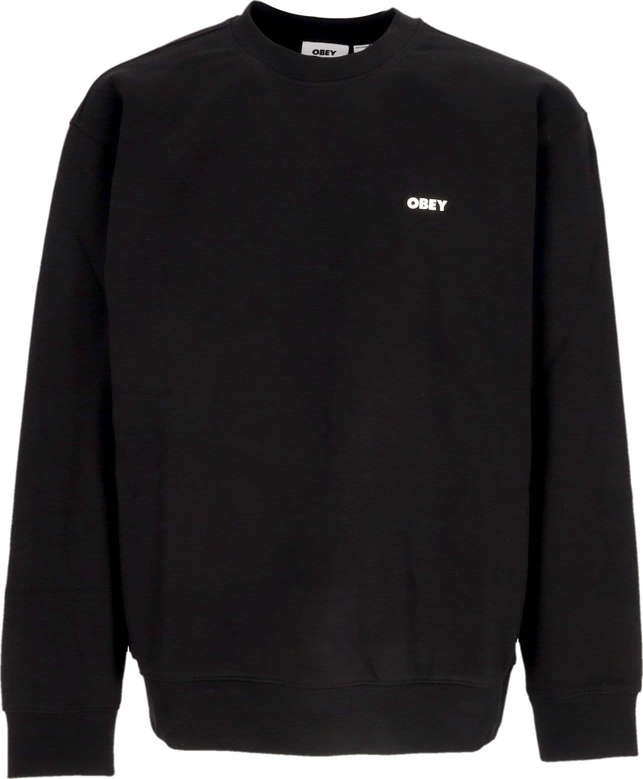 OBEY Felpa Leggera Girocollo Uomo Bold Box Fit Premium Crew Fleece Black – XL – giacca