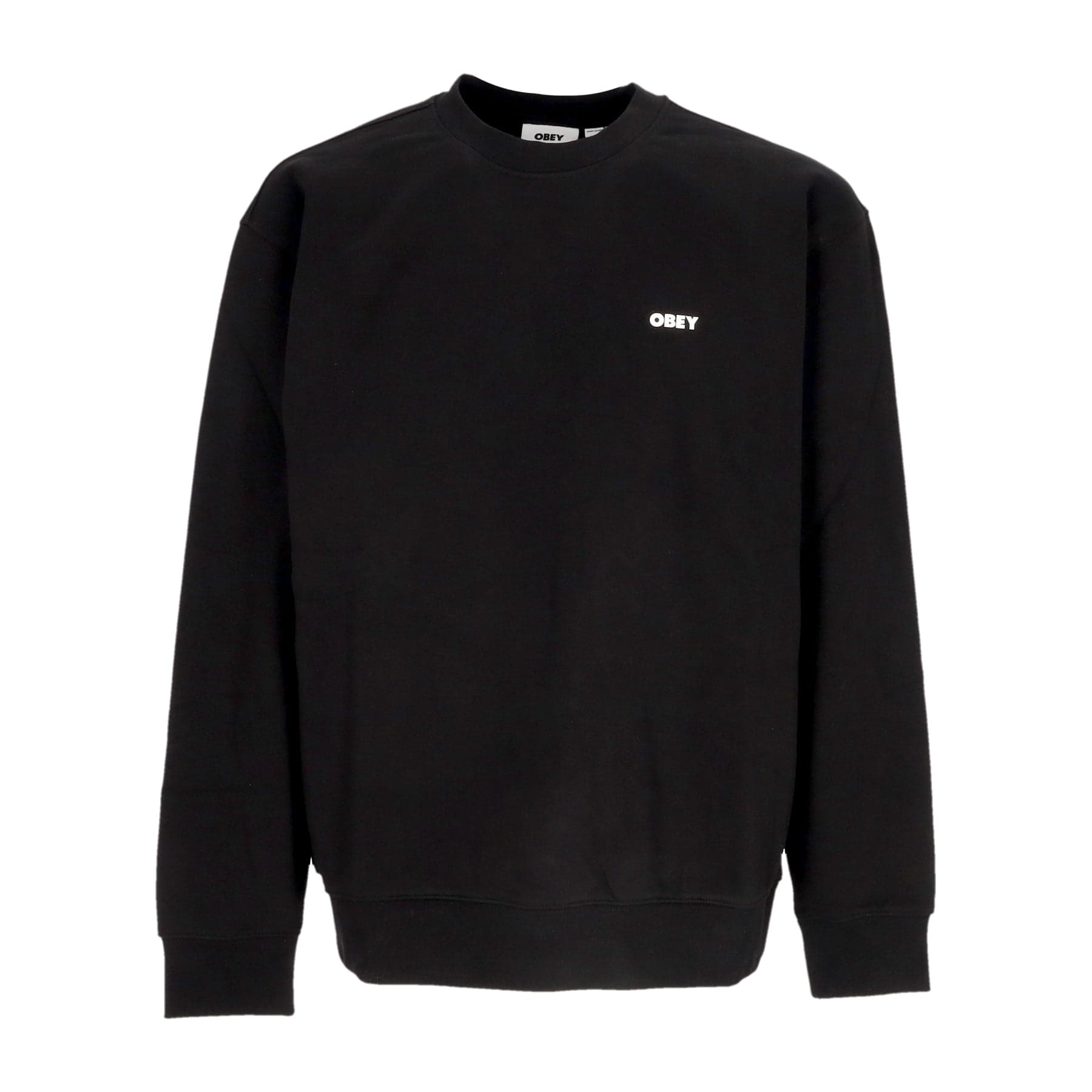OBEY Felpa Leggera Girocollo Uomo Bold Box Fit Premium Crew Fleece Black - 3