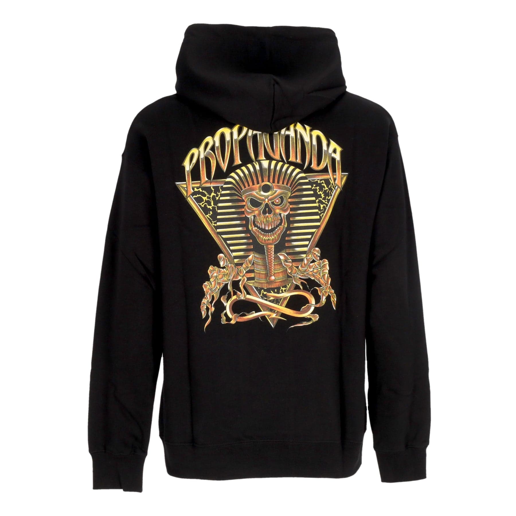 PROPAGANDA Felpa Leggera Cappuccio Uomo Triangle Pharao Hoodie Black - 4