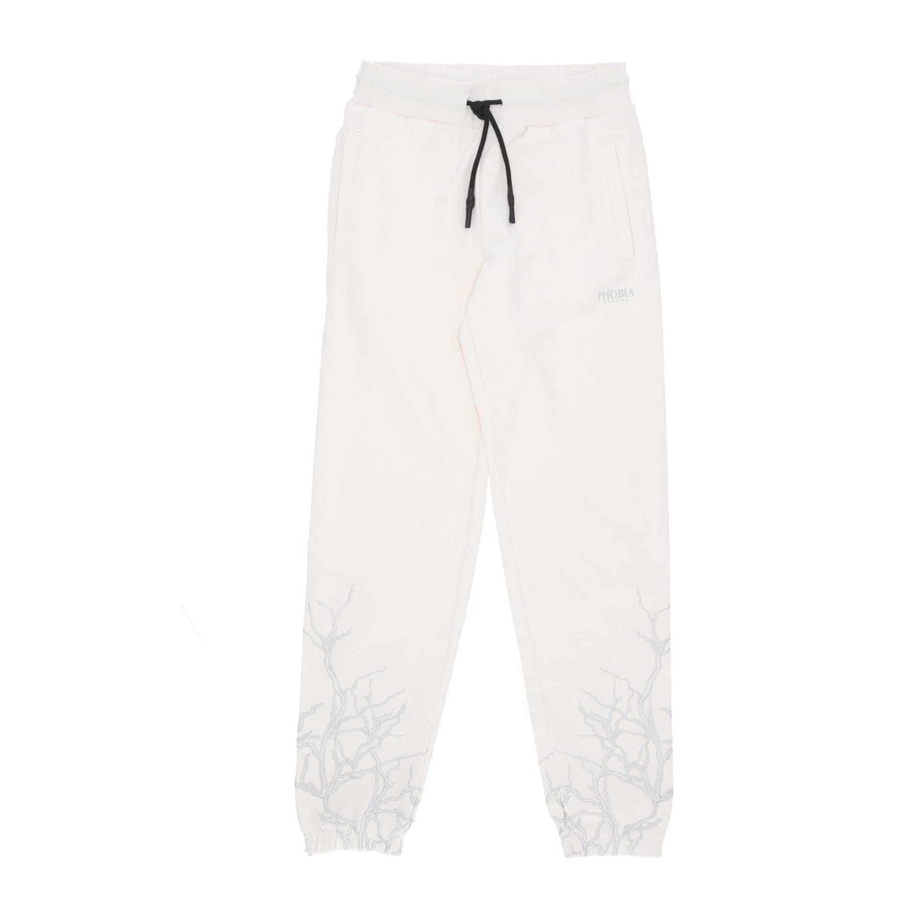 PHOBIA Pantalone Tuta Leggero Uomo Embroidery Lightning Pants White/grey - 3