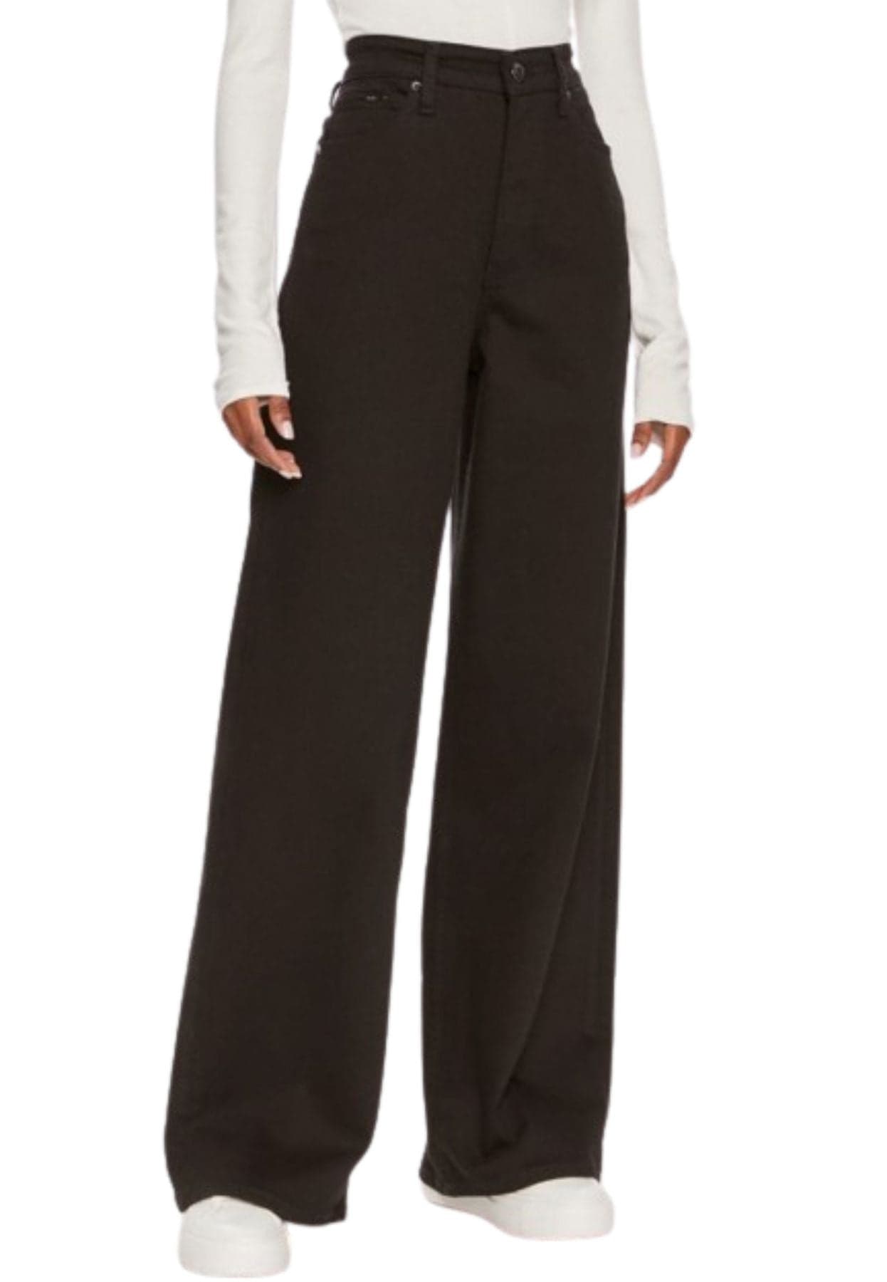 calvin klein  jeans HIGH RISE WIDE INFINITE BLACK – 32-30, NERO – pantaloni