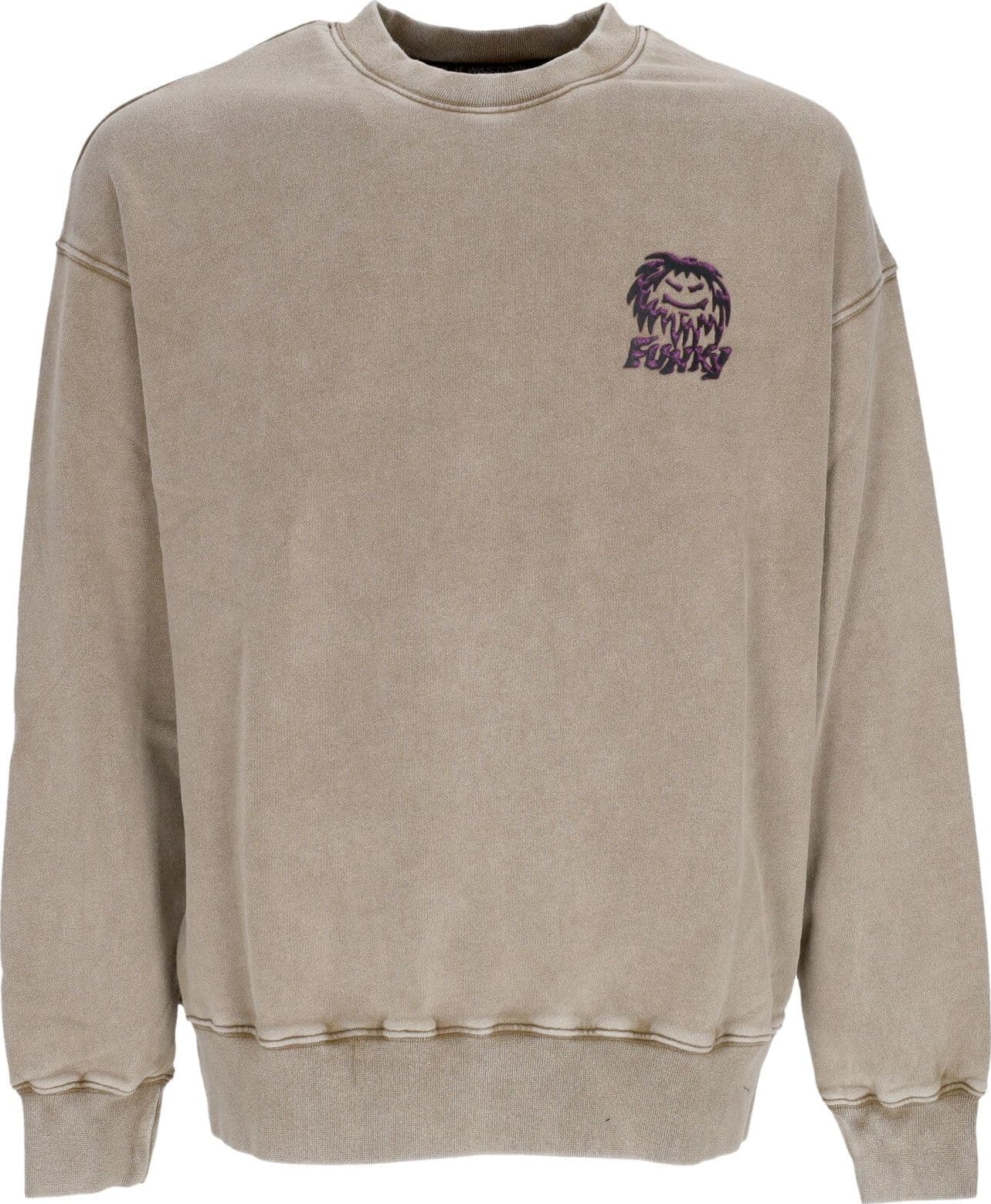 FUNKY Felpa Leggera Girocollo Uomo Stoner Idols Crewneck Washed Sand - 3
