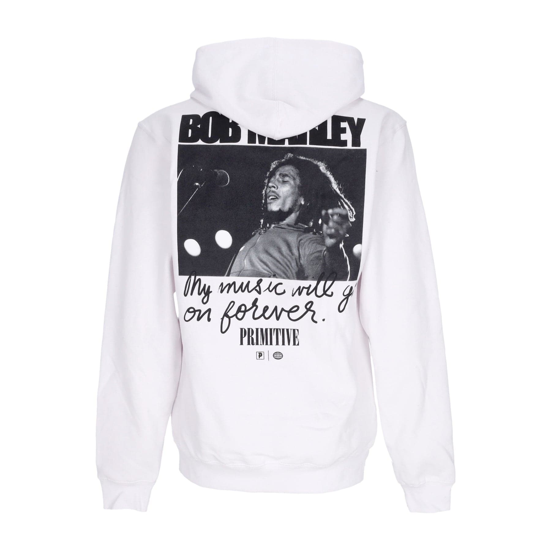 PRIMITIVE Felpa Cappuccio Uomo Forever Hoodie X Bob Marley White