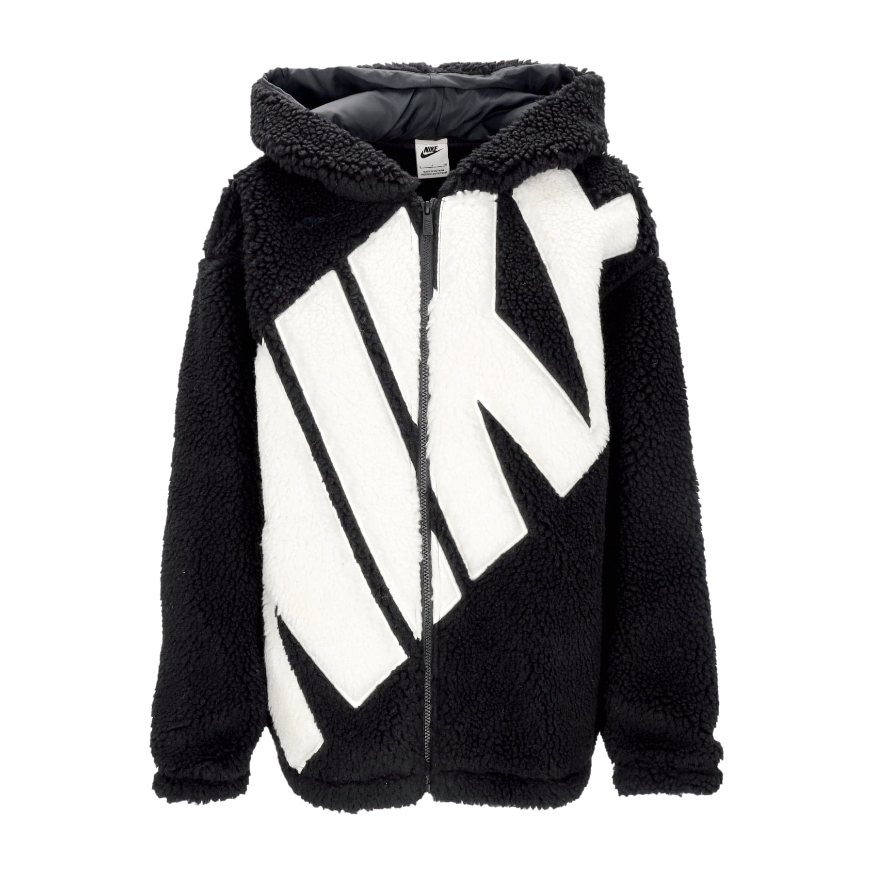Nike Orsetto Donna W Sportswear Logo High-pile Jacket Black/sail - 3